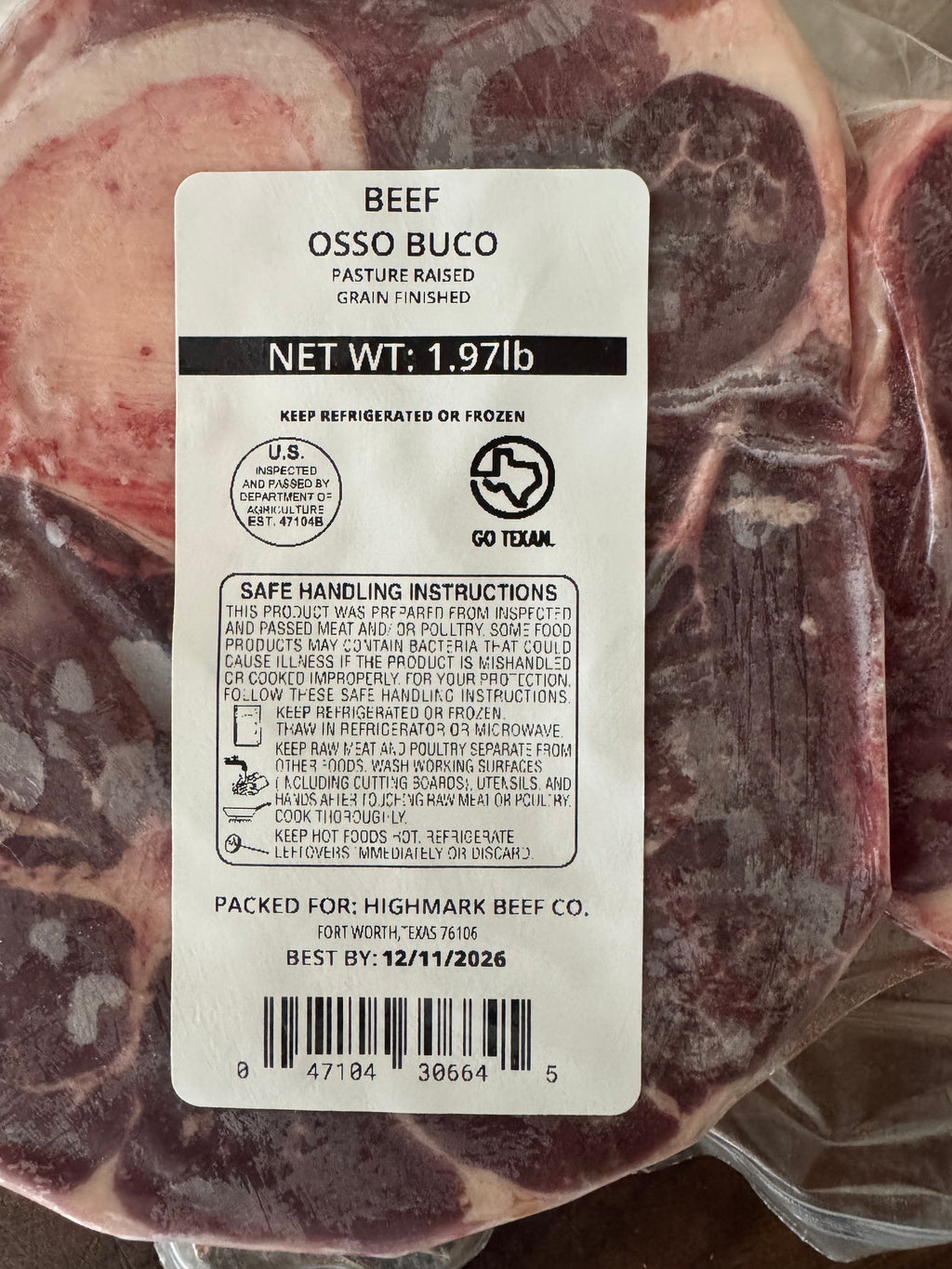 Beef Osso Buco (approx. 2 lb)