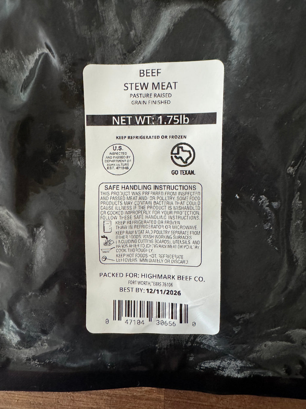 Beef Stew Meat (1.5-2lbs)