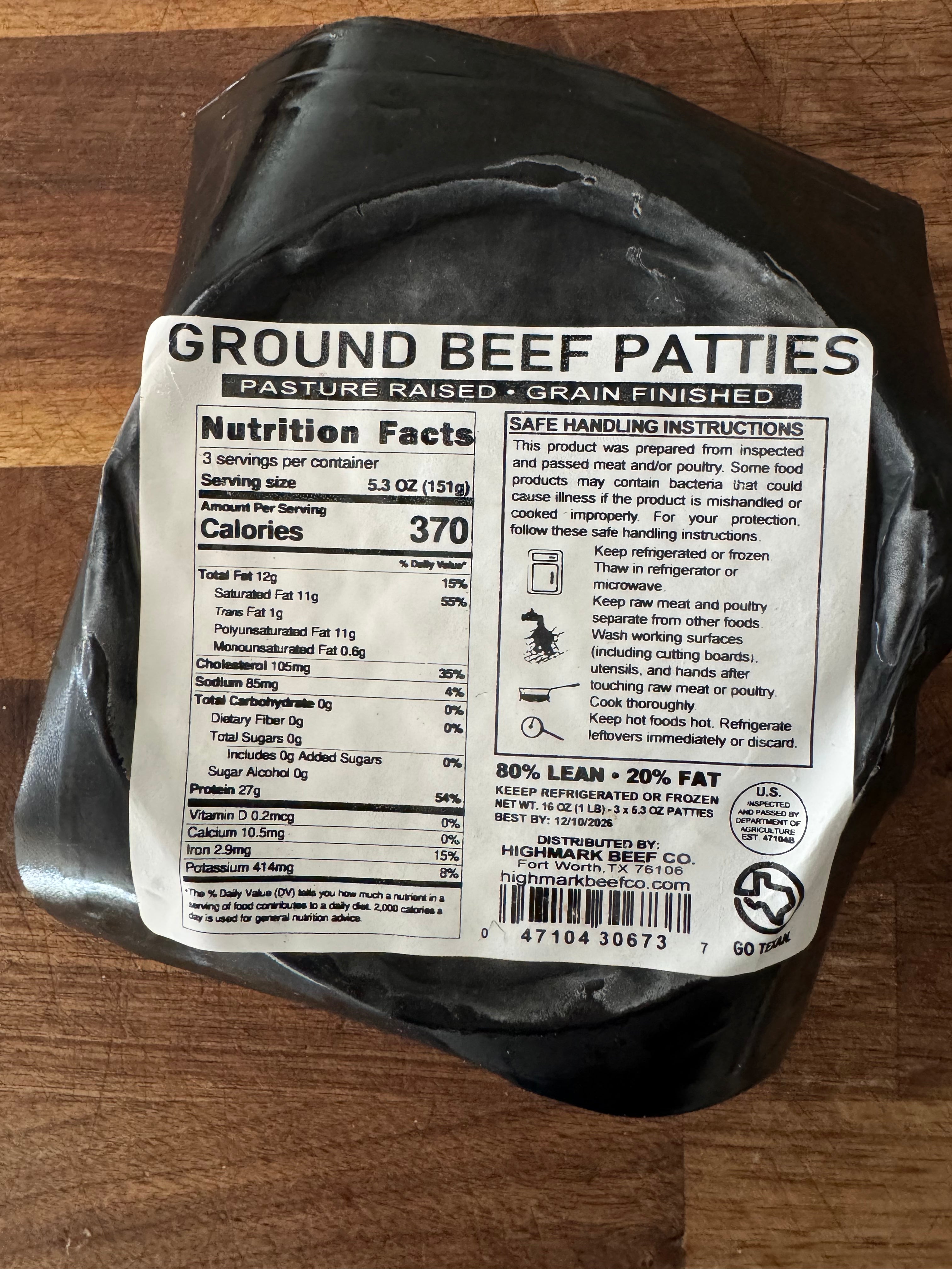 Ground Beef Patties (1lb)