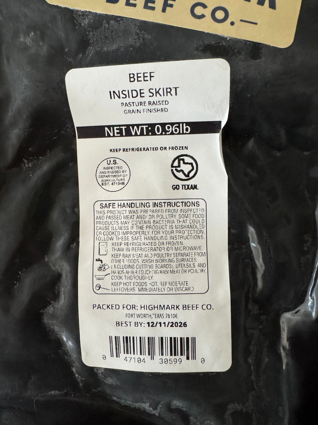 Beef Inside Skirt Steak (approx 1lb)