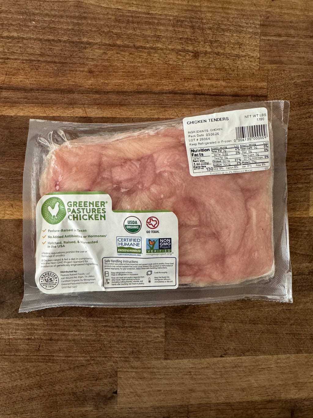 Organic Chicken Tenders (approx. 16 oz)