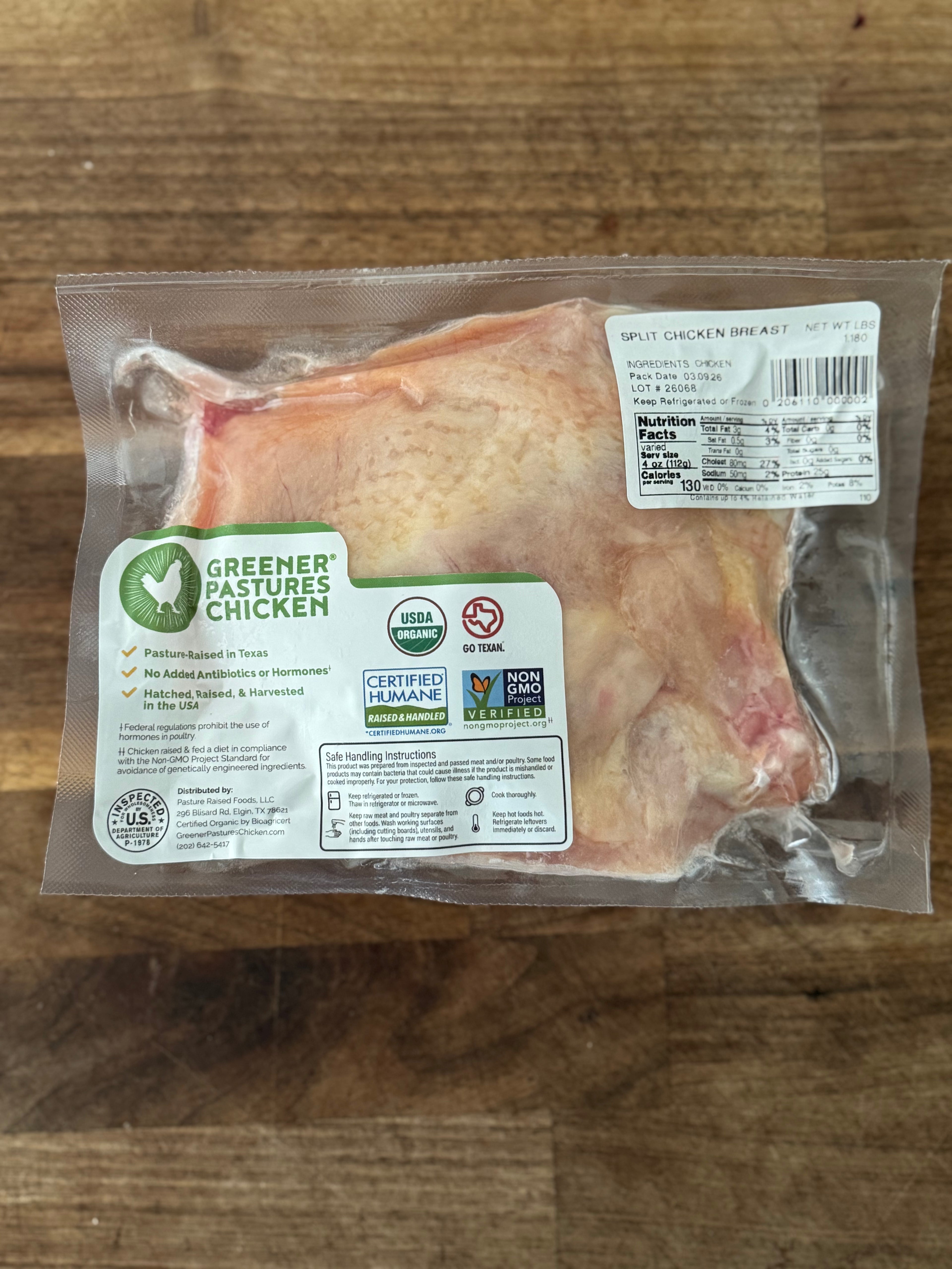 Organic, Airline Chicken Breasts (Breast & Drum, 16oz)