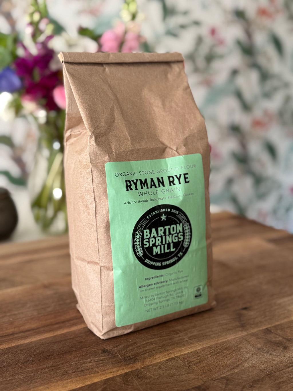 Organic Stone-Milled Ryman Whole Grain Flour (2.5lb)