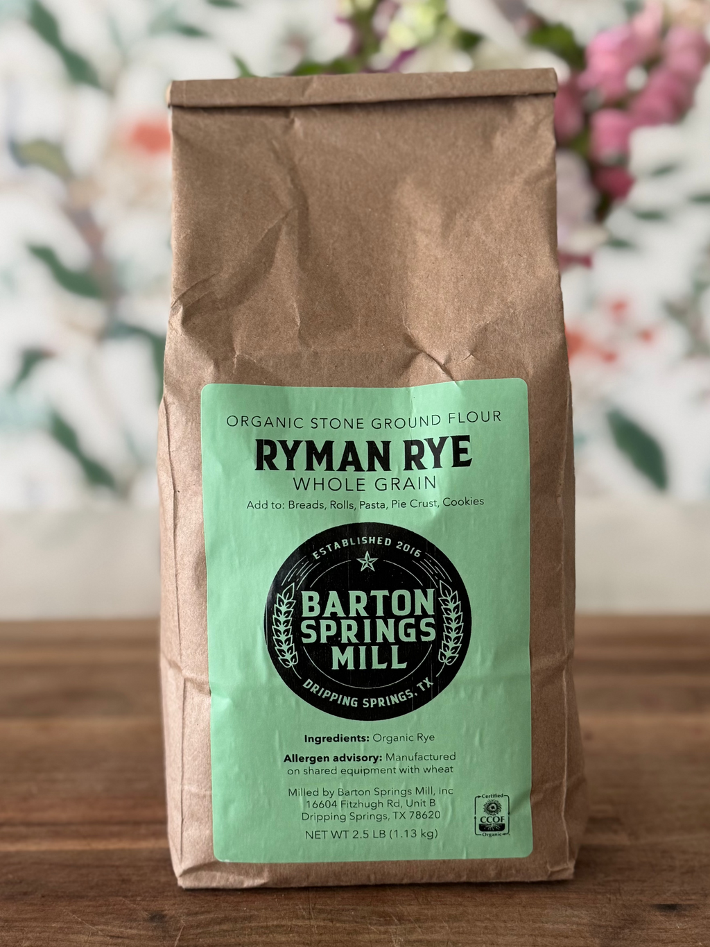 Organic Stone-Milled Ryman Whole Grain Flour (2.5lb)