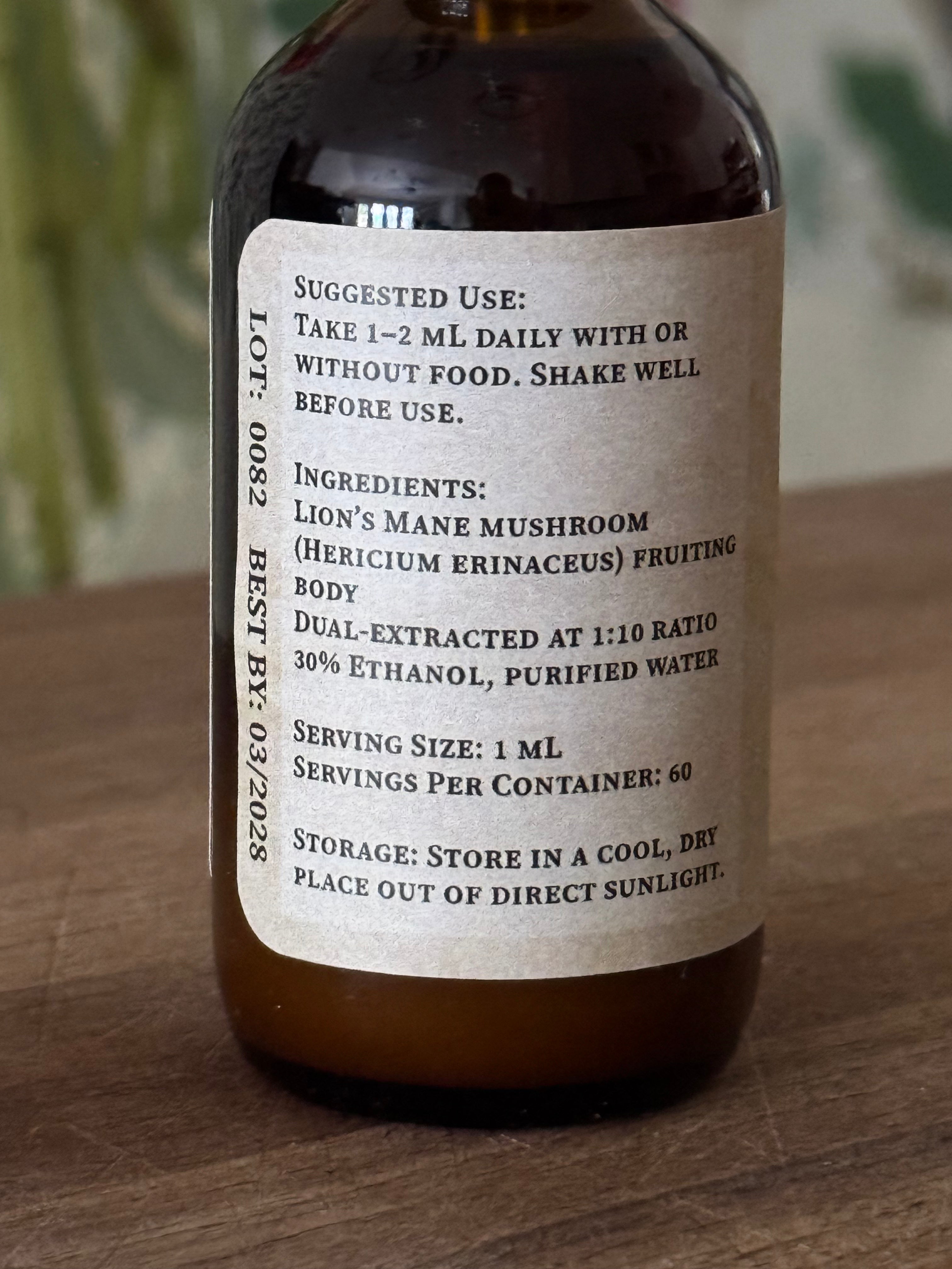 Lion's Mane Mushroom Extract (1oz or 2oz)
