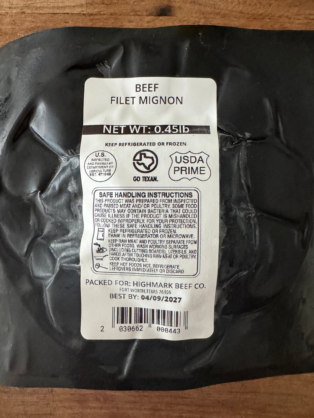 Filet Mignon (approx 6-8oz)