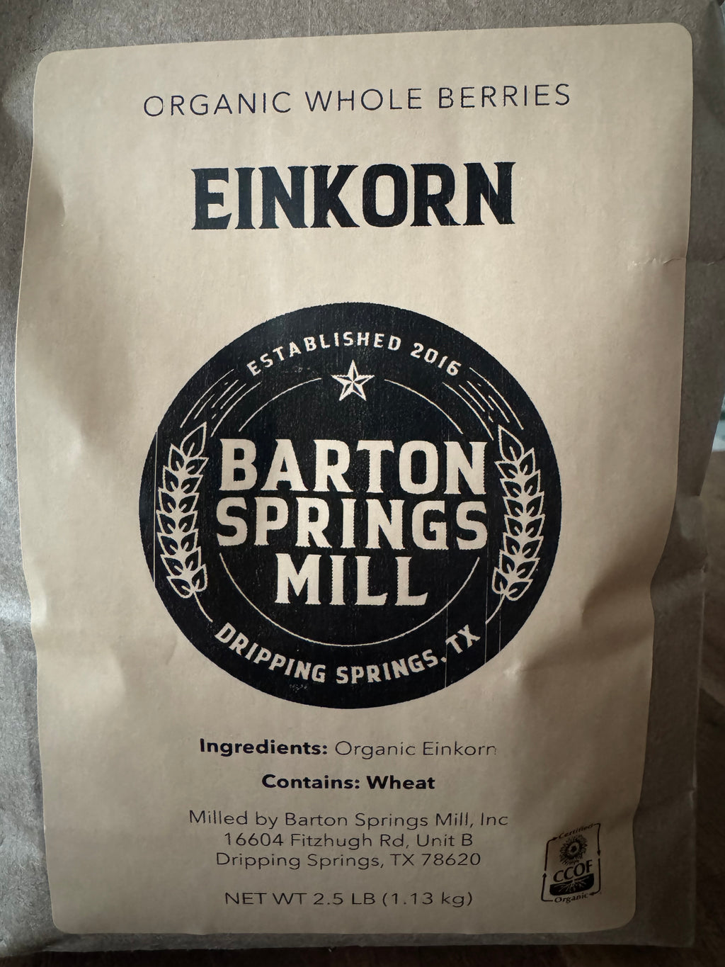 Organic Whole Einkhorn Wheat Berries (2.5 lb)