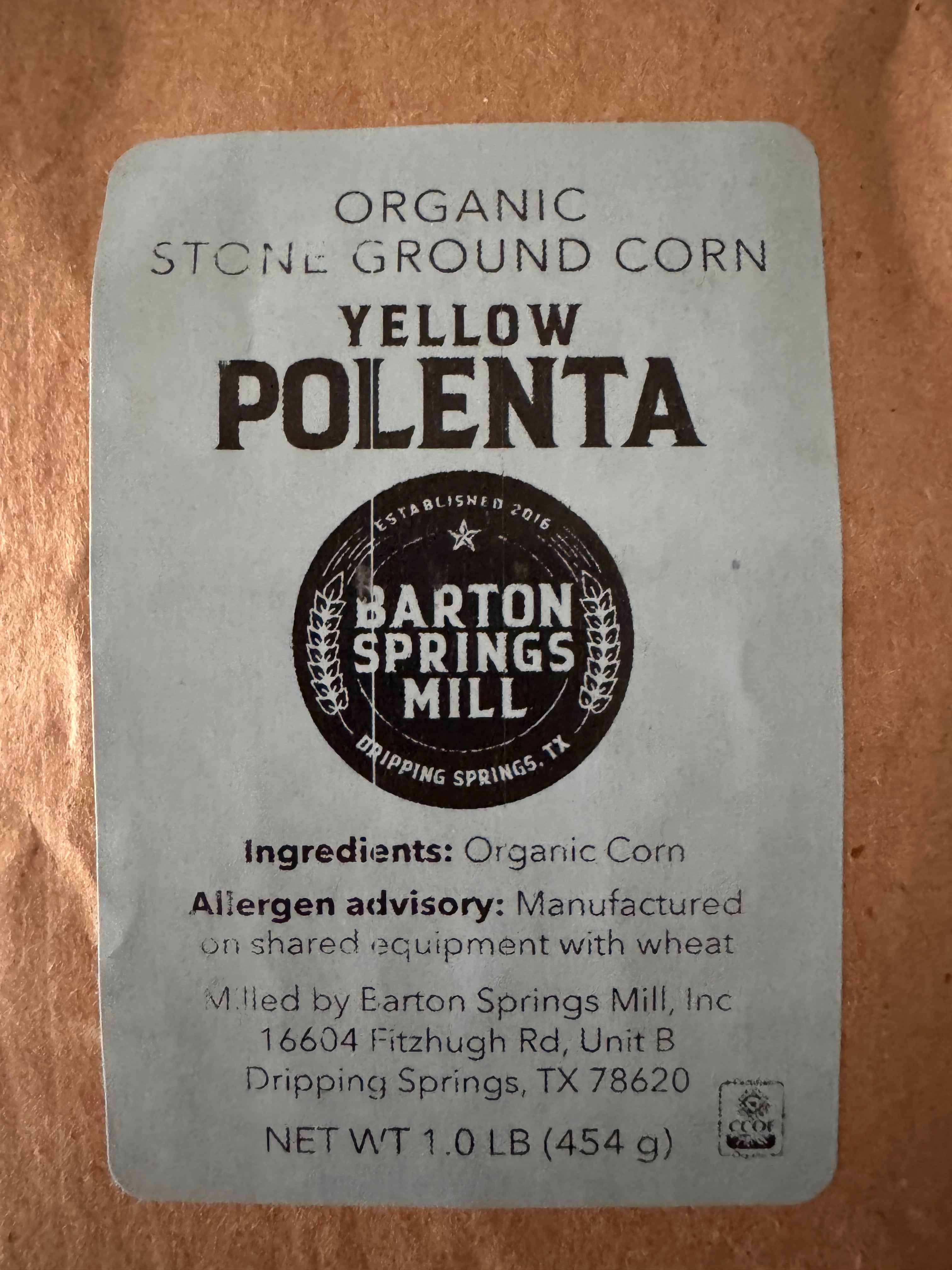 Organic Stone Ground Polenta (1lb)