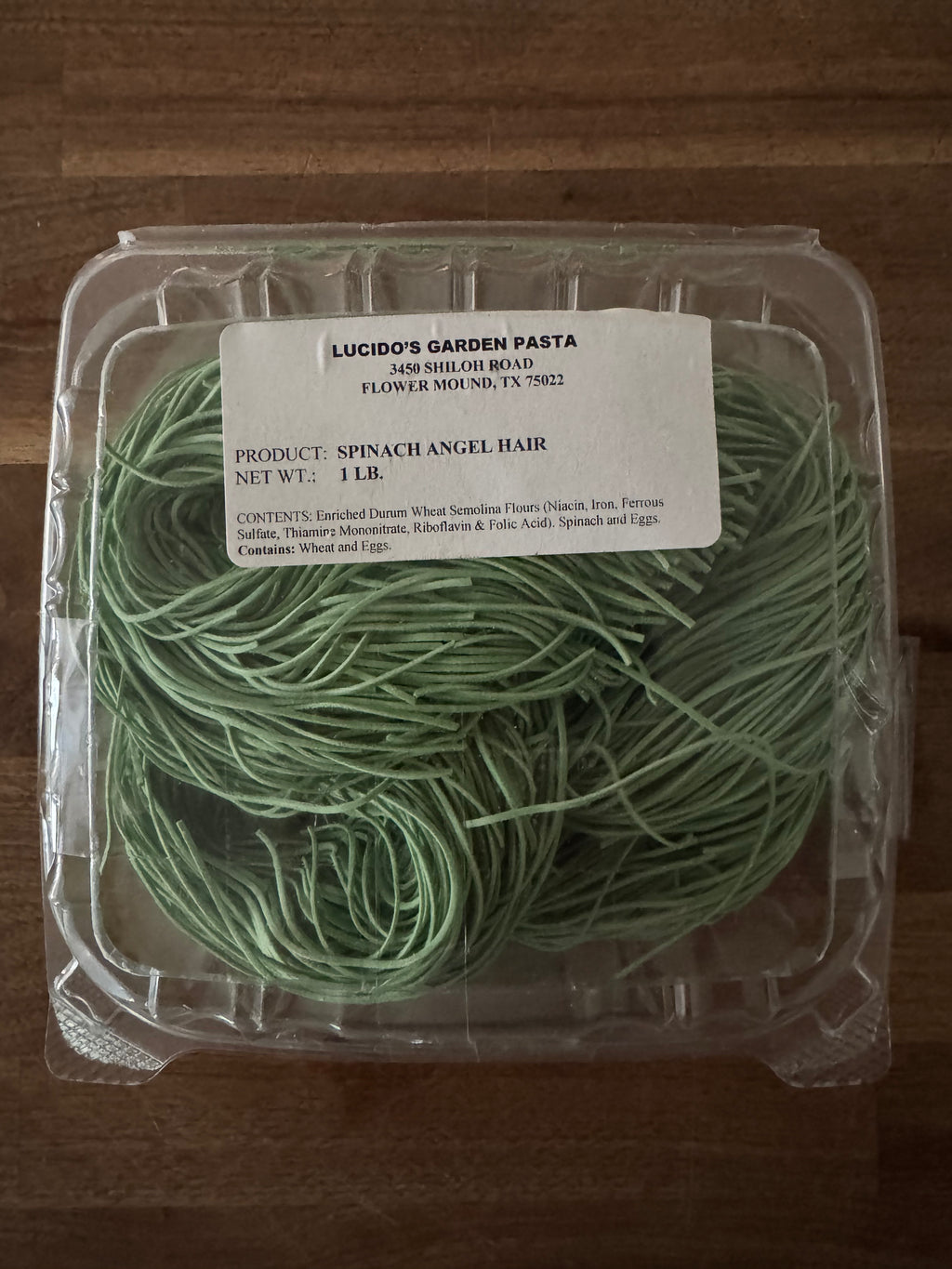 Spinach Angel Hair (Dried, 1lb)