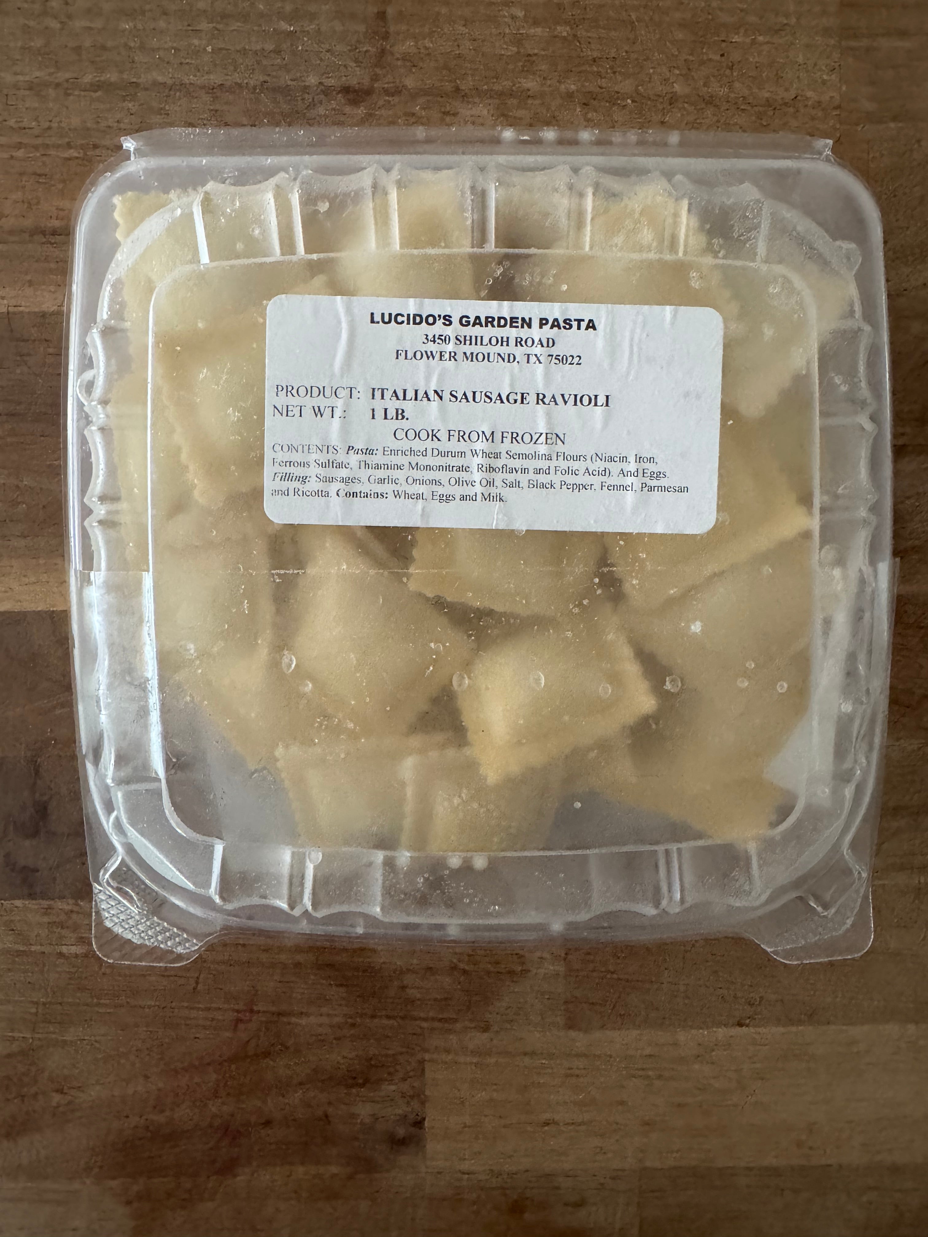Fresh Italian Sausage Ravioli (Frozen, 1lb)
