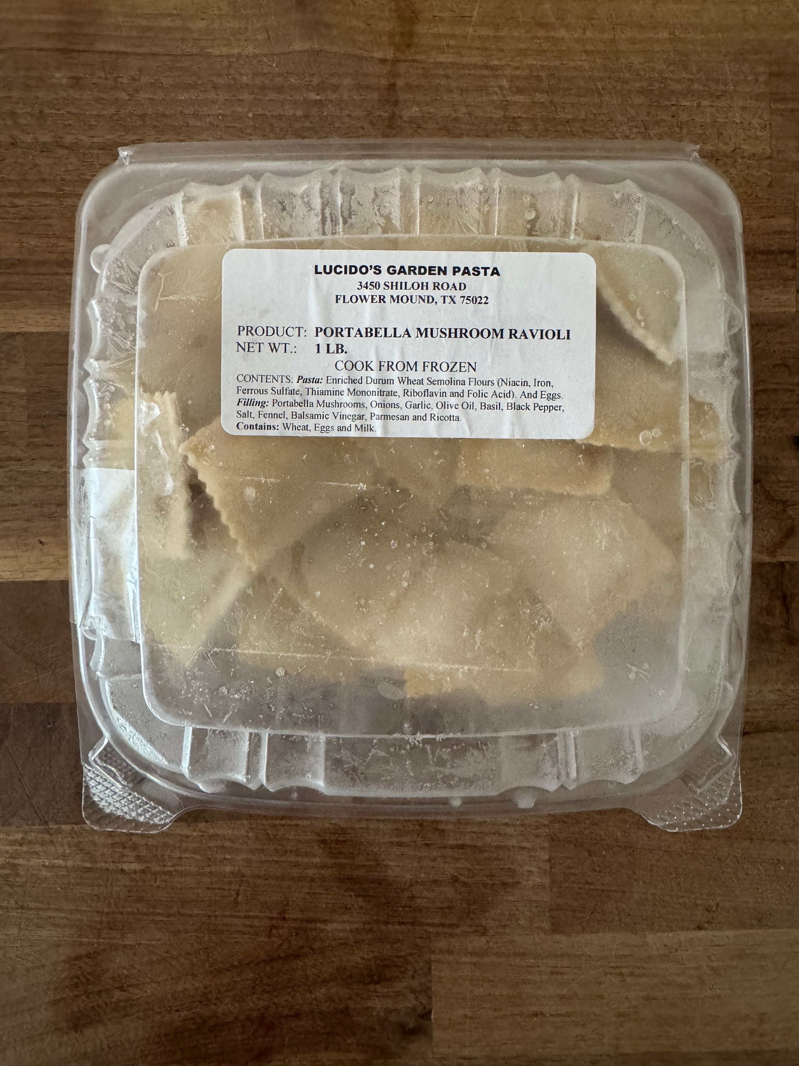 Fresh Portabella Mushroom Ravioli (Frozen, 1lb)