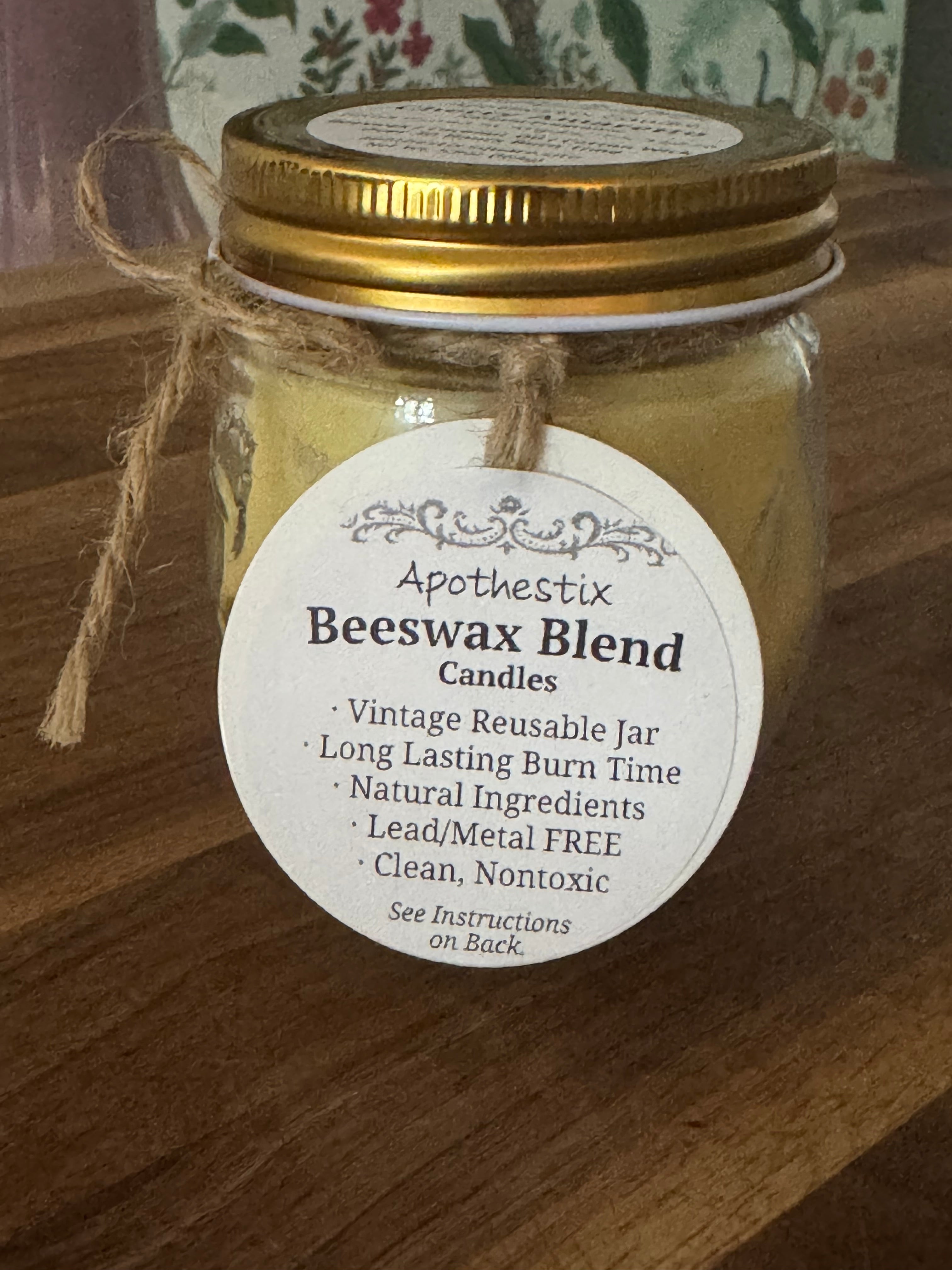 Non-Toxic Beeswax Blend Candle - Vintage Jar (Choose Scent)