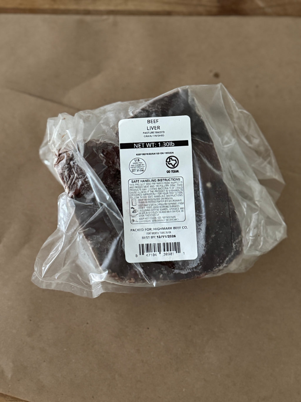 Beef Liver (Pasture-Raised, 1 lb)