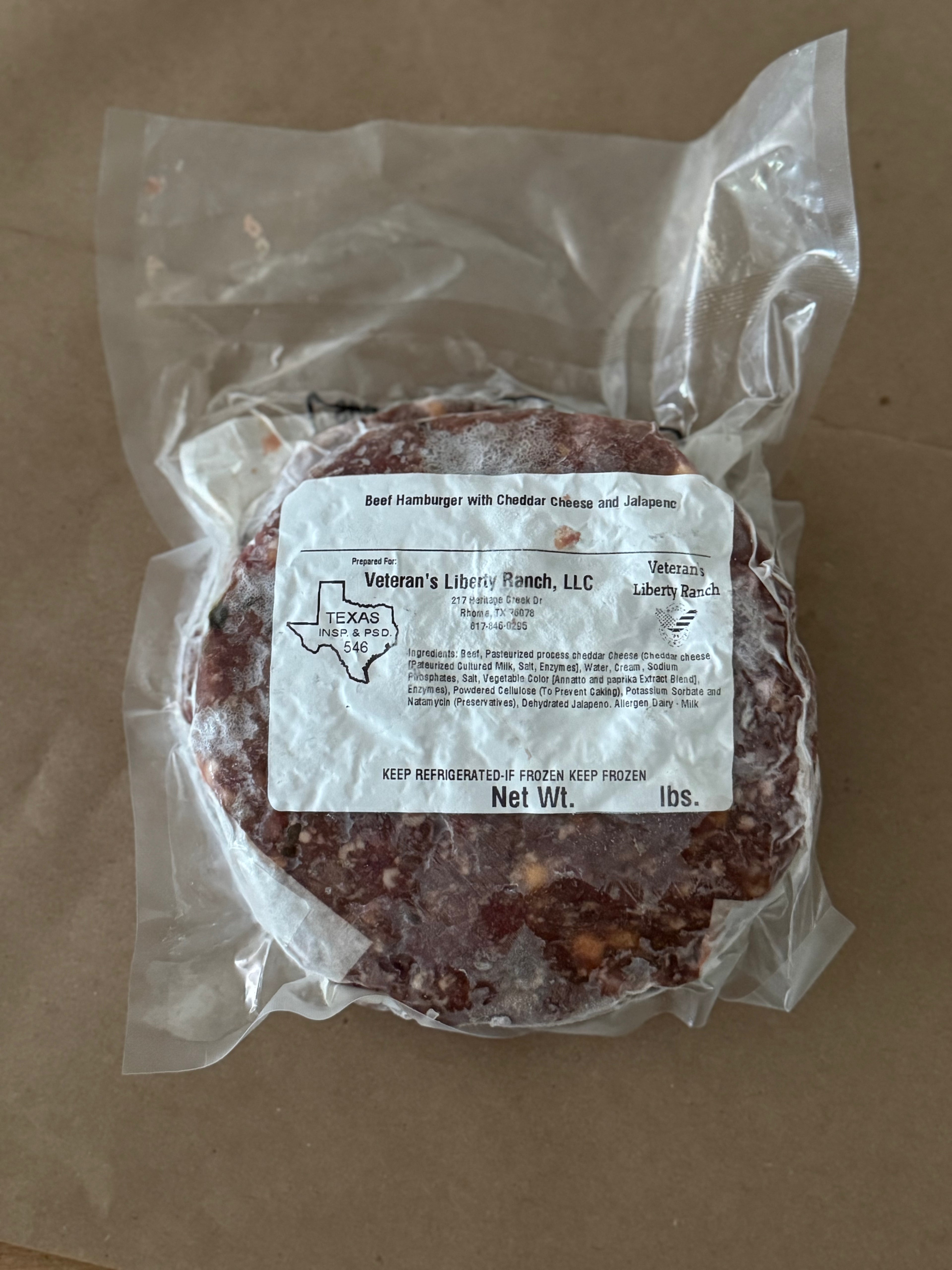Cheddar & Jalapeño Beef Patties (93/7, Pasture-Raised, Grass-Fed & Finished, 1 lb)