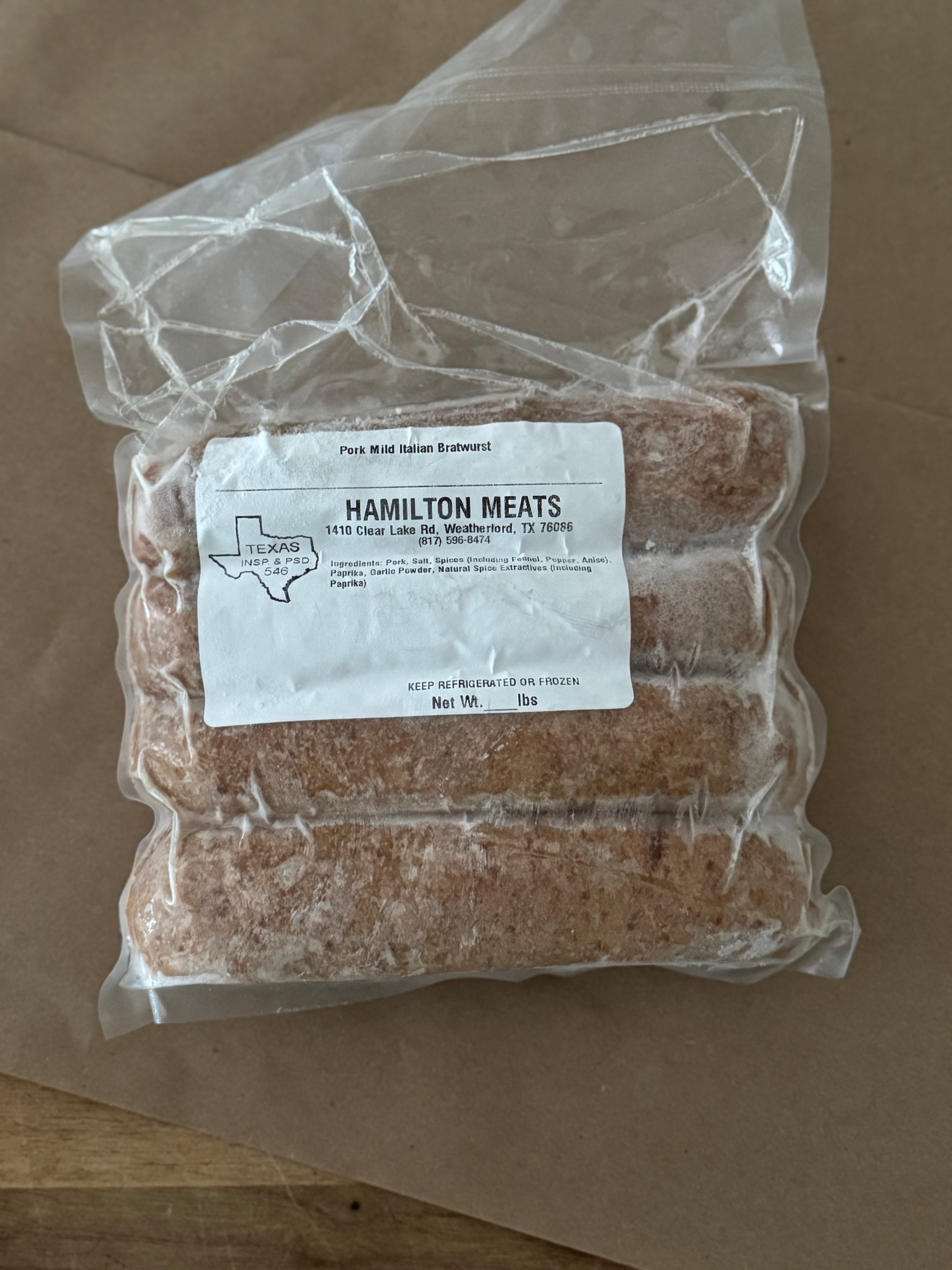 Italian Pork Bratwurst (Pasture-Raised Pork)