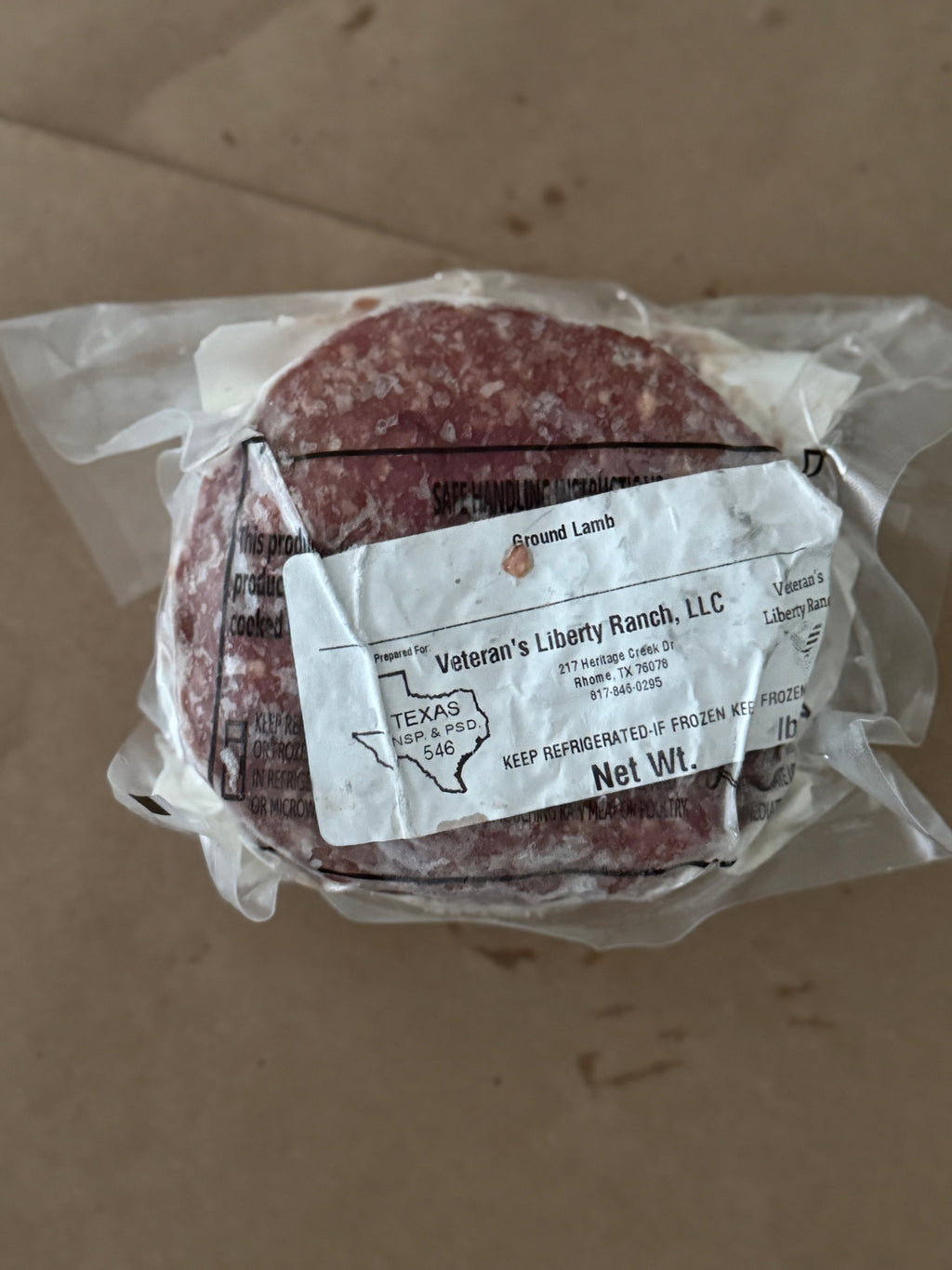 Ground Lamb Patties (Pasture-Raised, 1 lb)