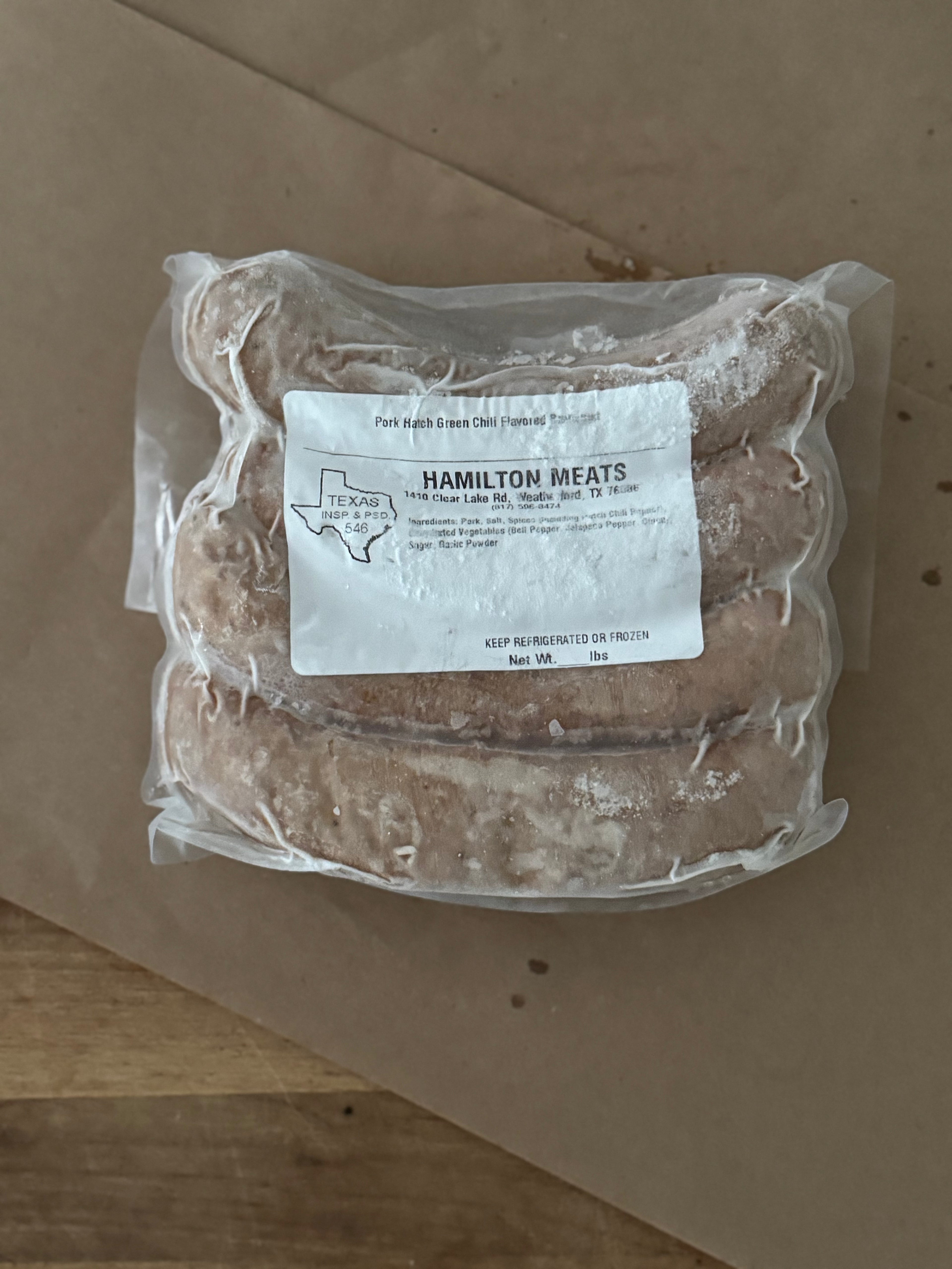 Hatch Green Chile Pork Bratwurst (Pasture-Raised Pork)