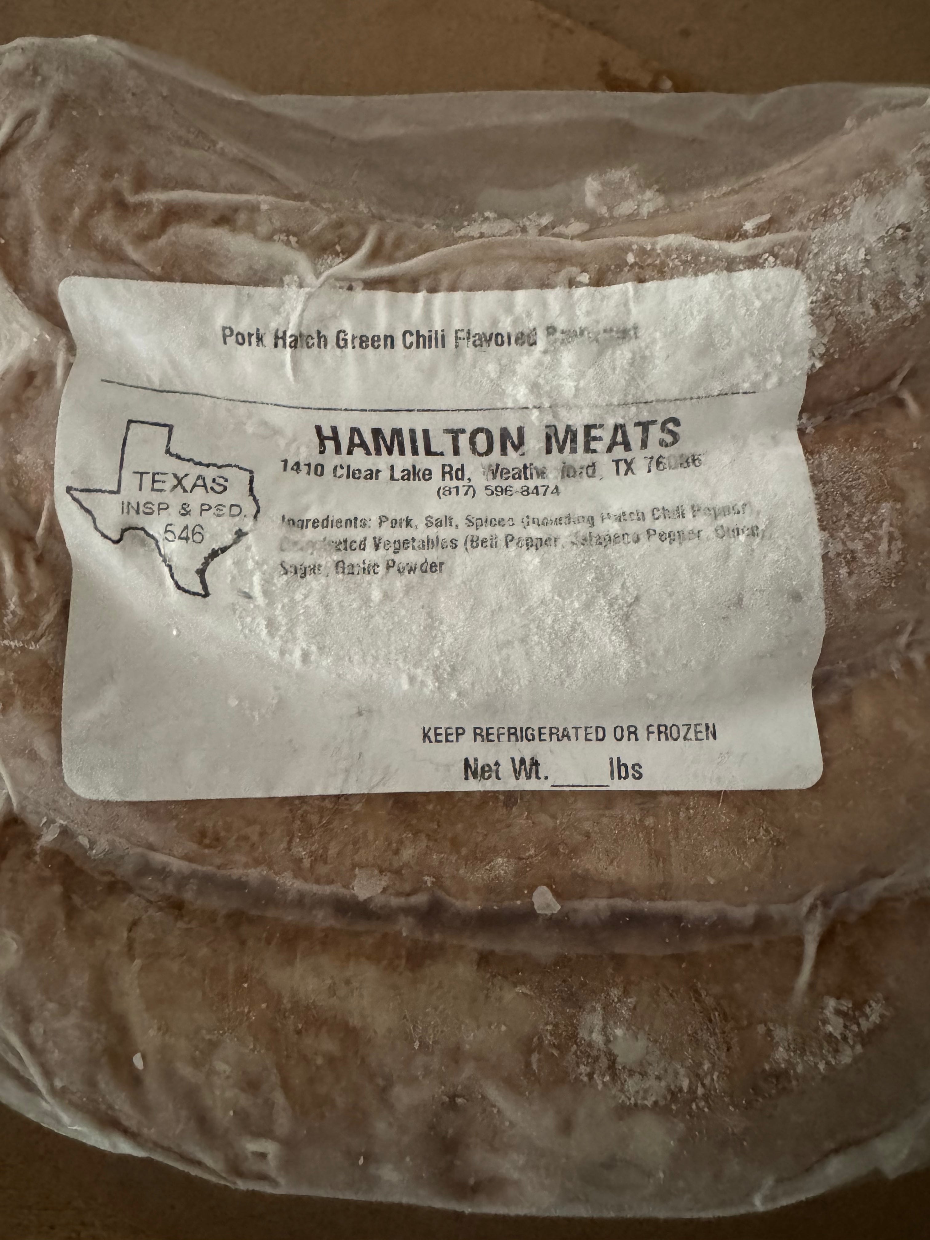 Hatch Green Chile Pork Bratwurst (Pasture-Raised Pork)