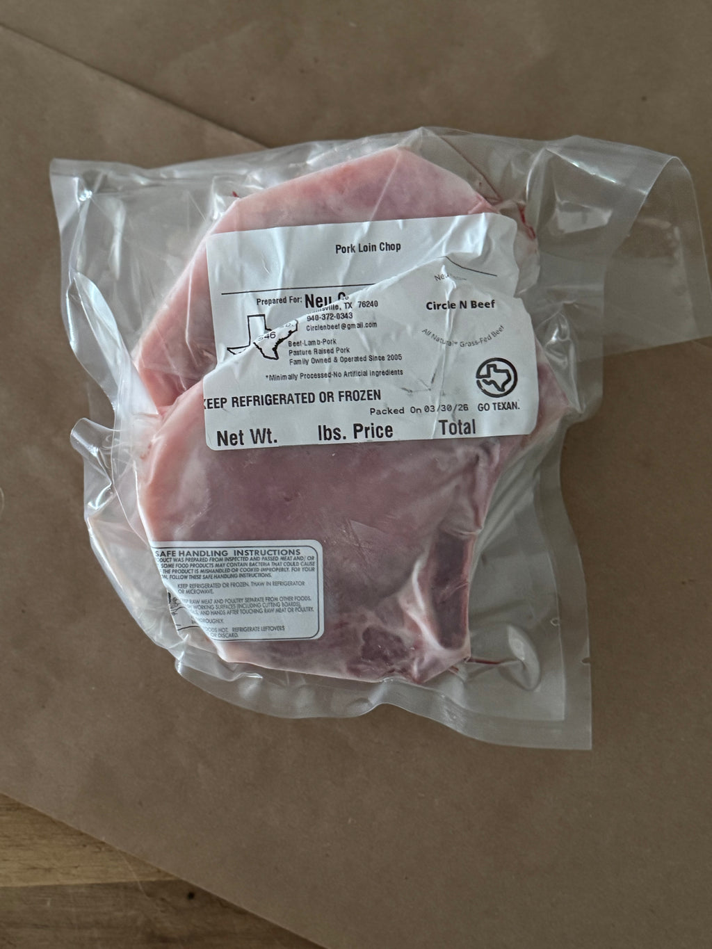 Pasture-Raised Pork Chops (Choose Type)