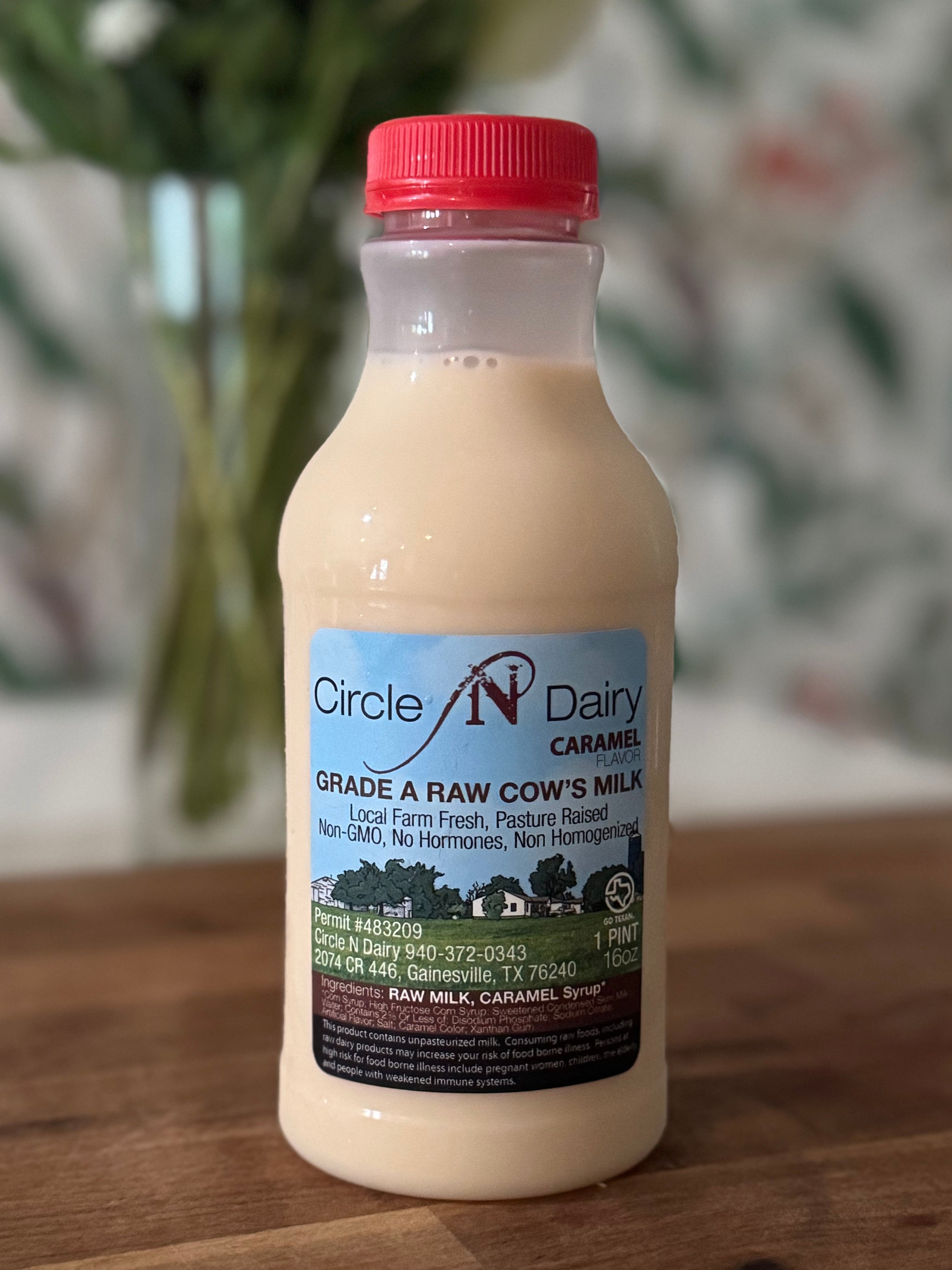 Caramel Raw Whole Milk (Pint)