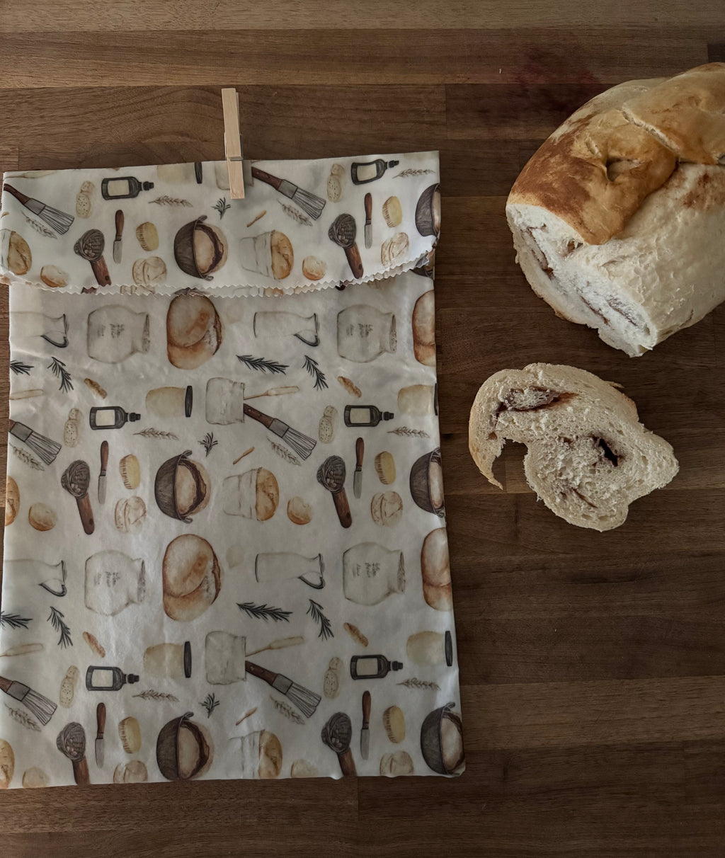 Beeswax Bread Bag (Kitchen Theme)