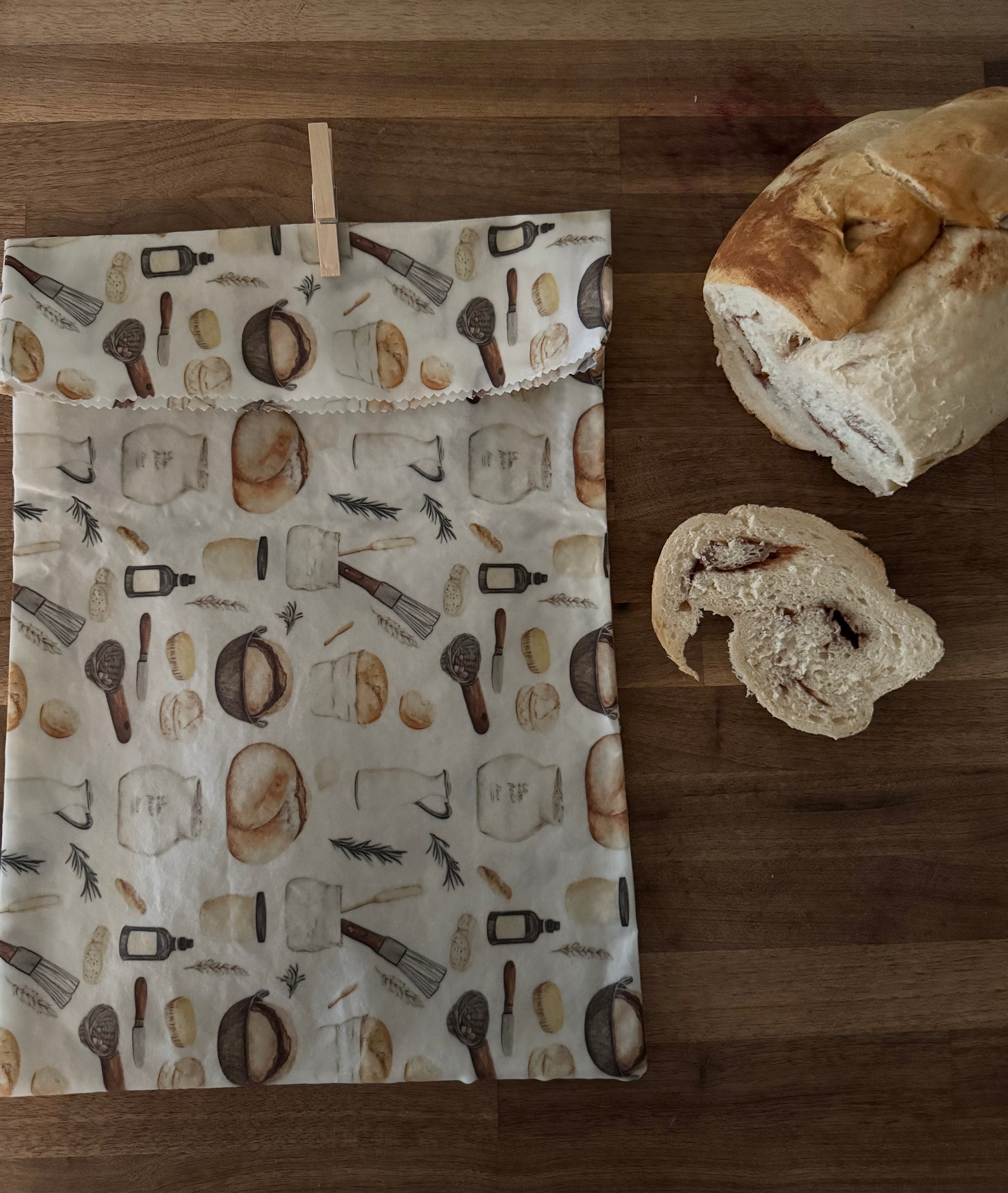 Beeswax Bread Bag (Kitchen Theme)