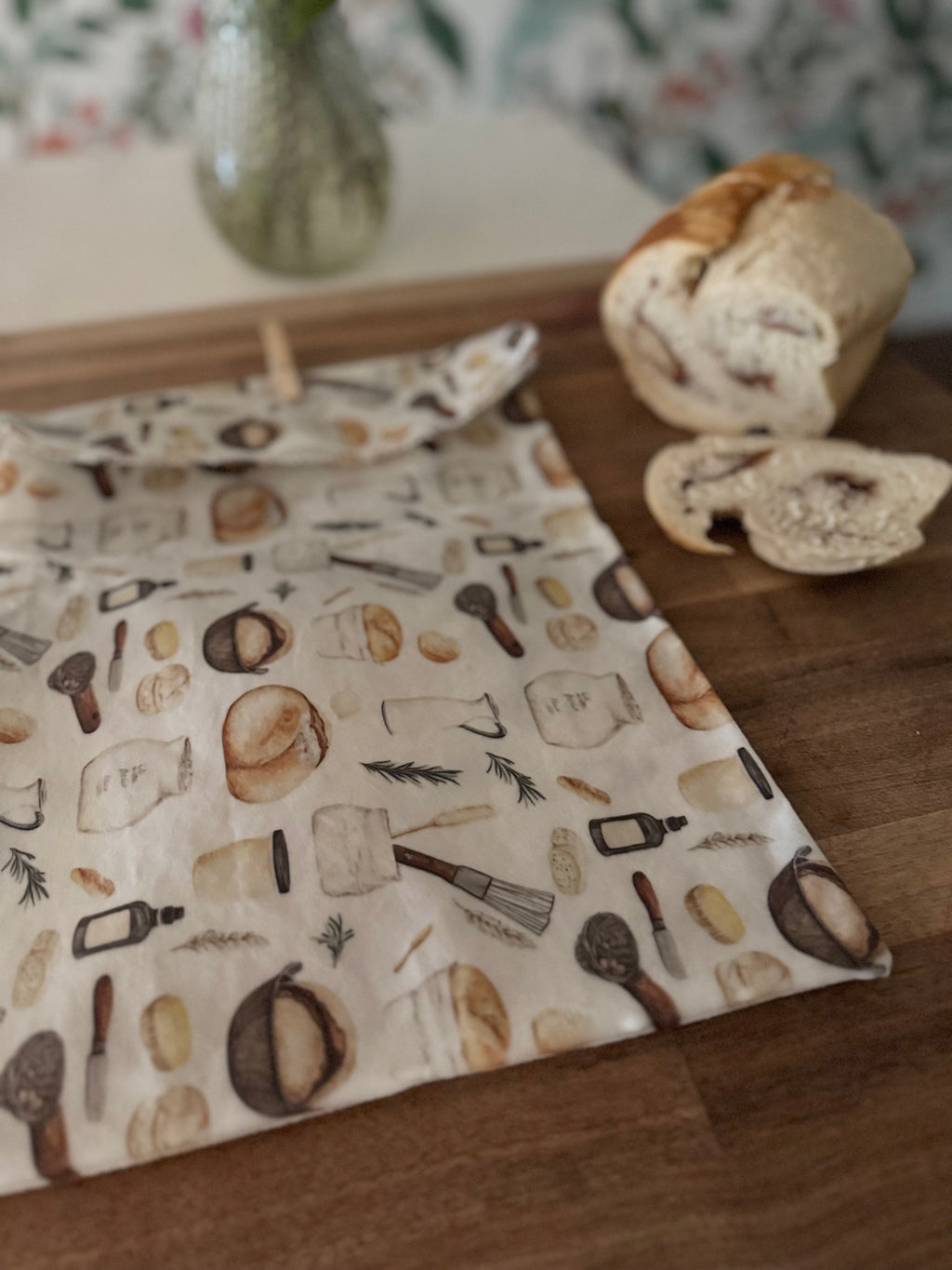 Beeswax Bread Bag (Kitchen Theme)