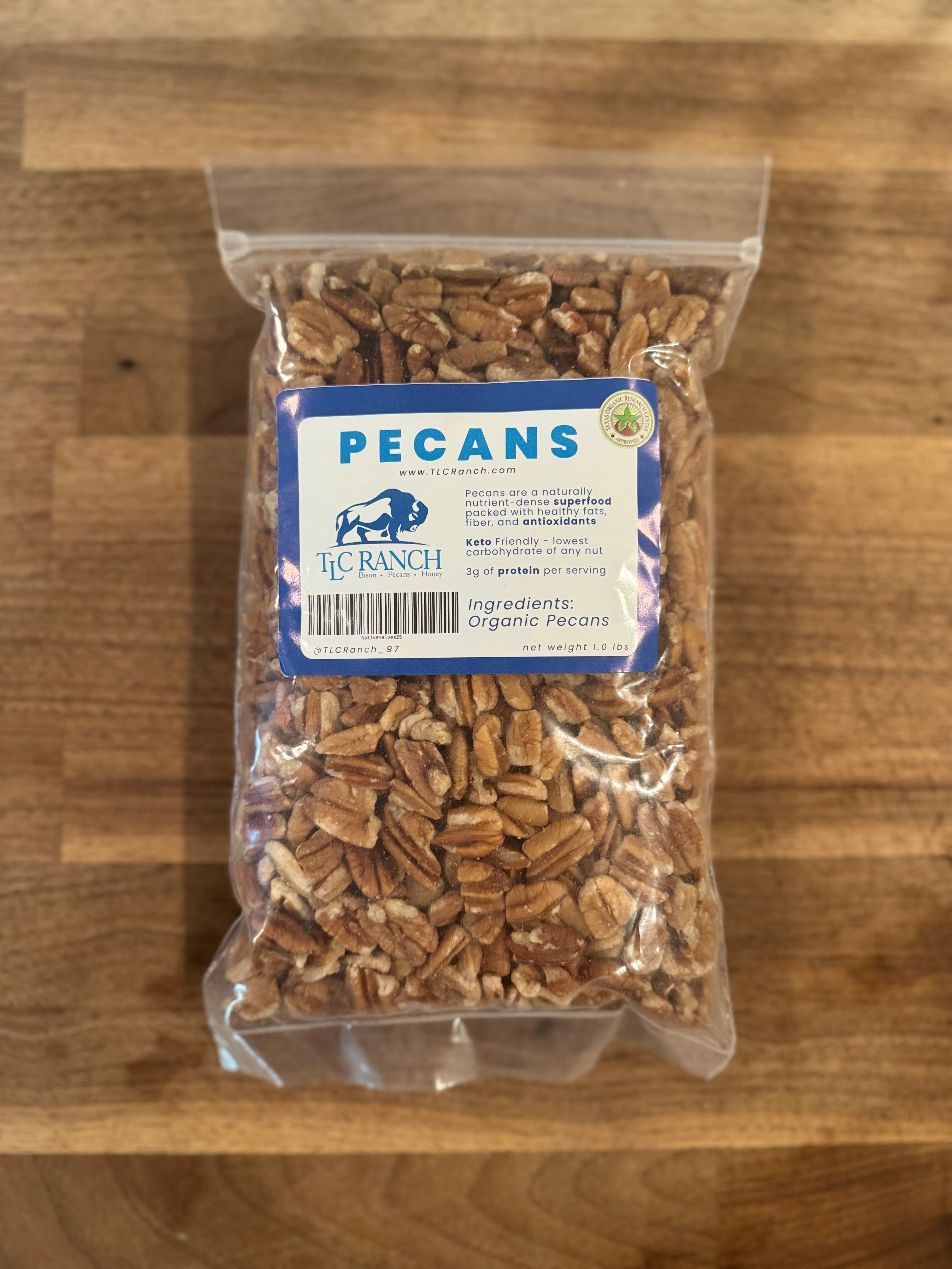 Organic Native Pecans (Whole or Halves)