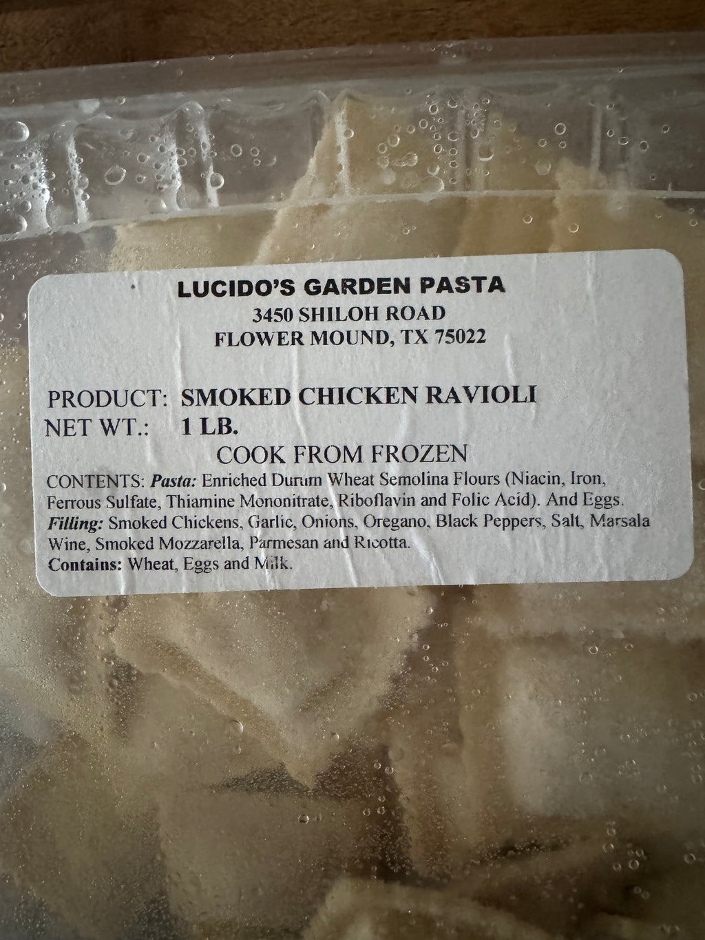 Fresh Smoked Chicken Ravioli (Frozen, 1lb)