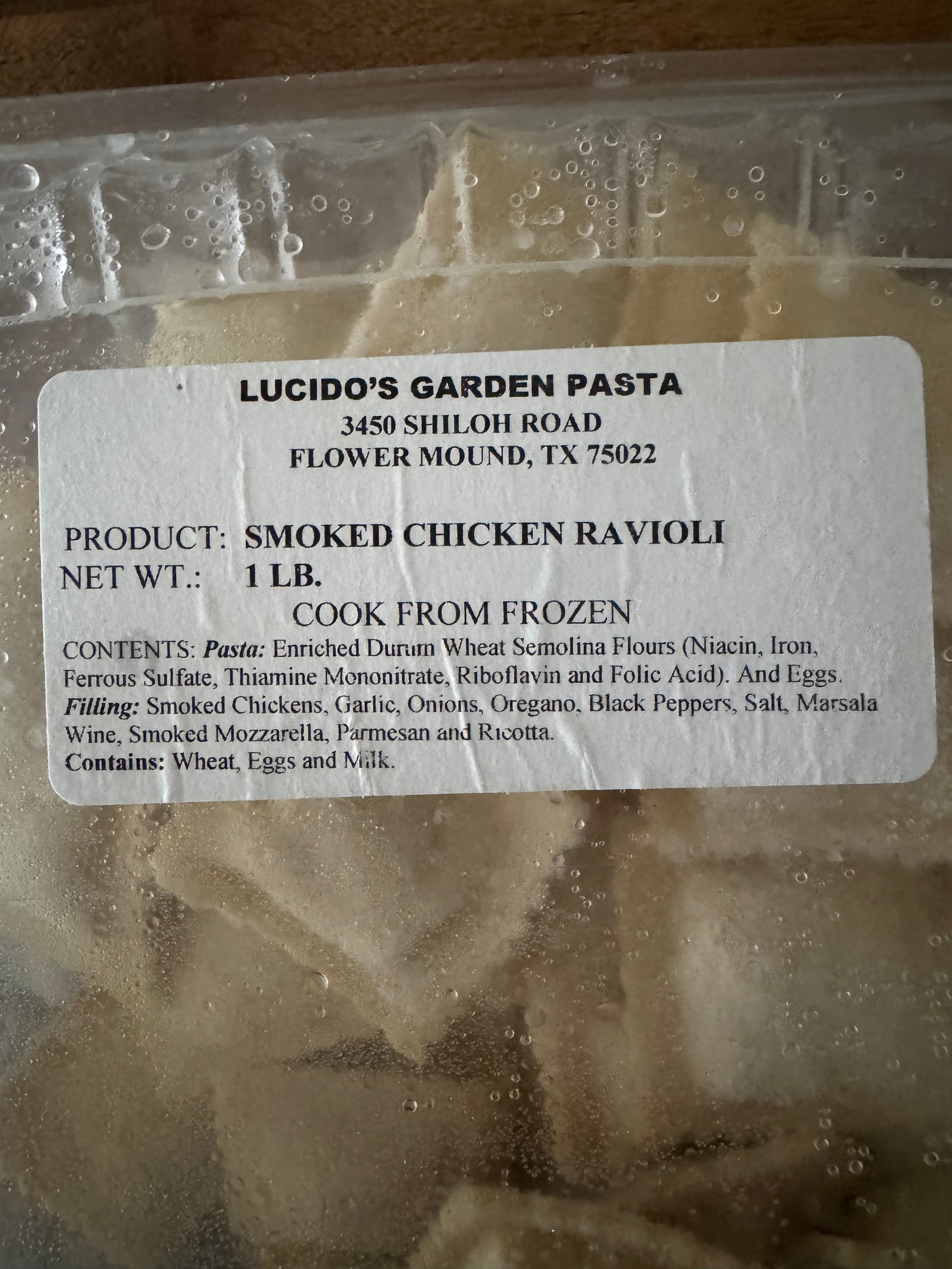 Fresh Smoked Chicken Ravioli (Frozen, 1lb)