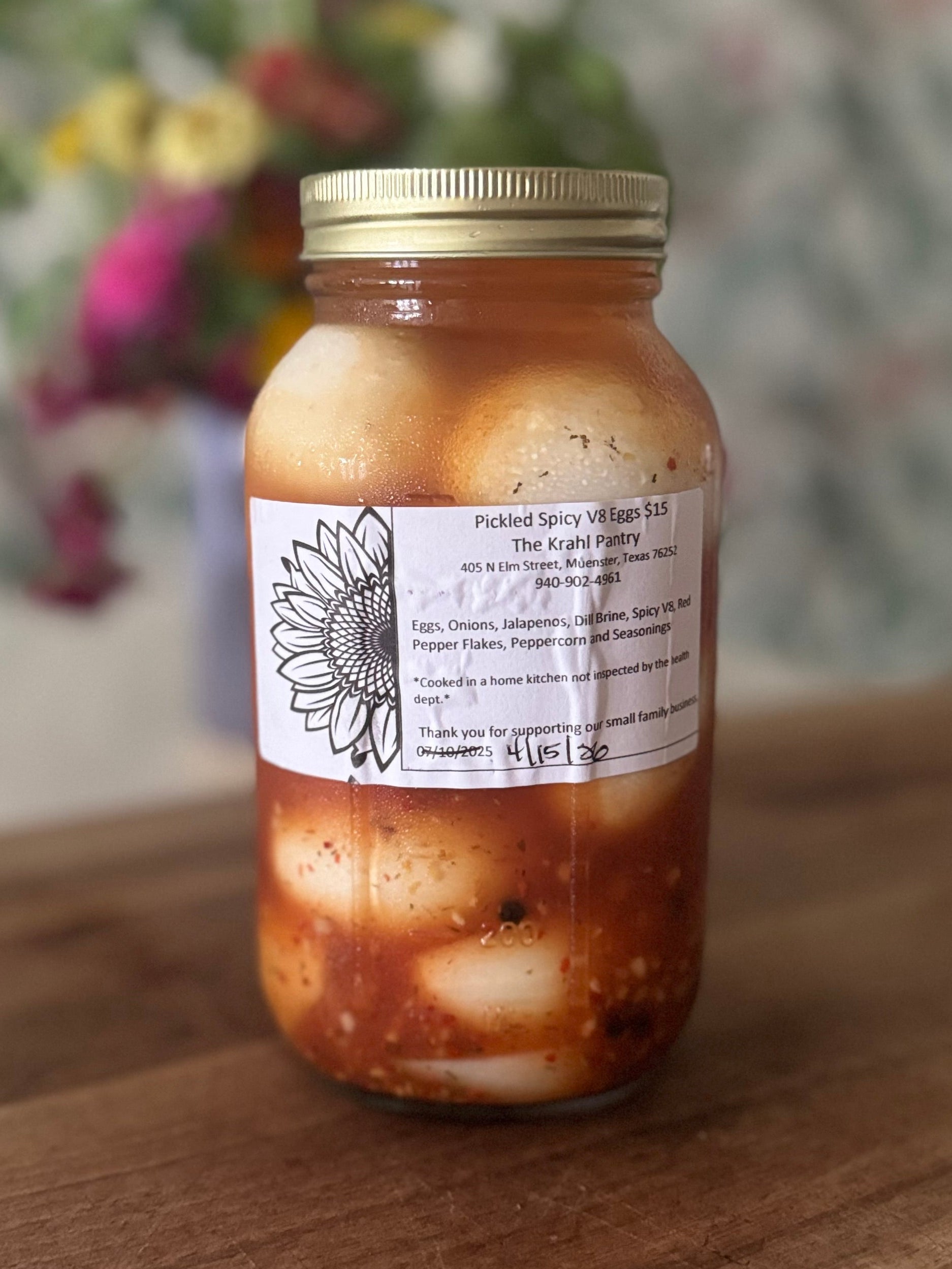 Spicy V8 Pickled Eggs (32oz Jar)