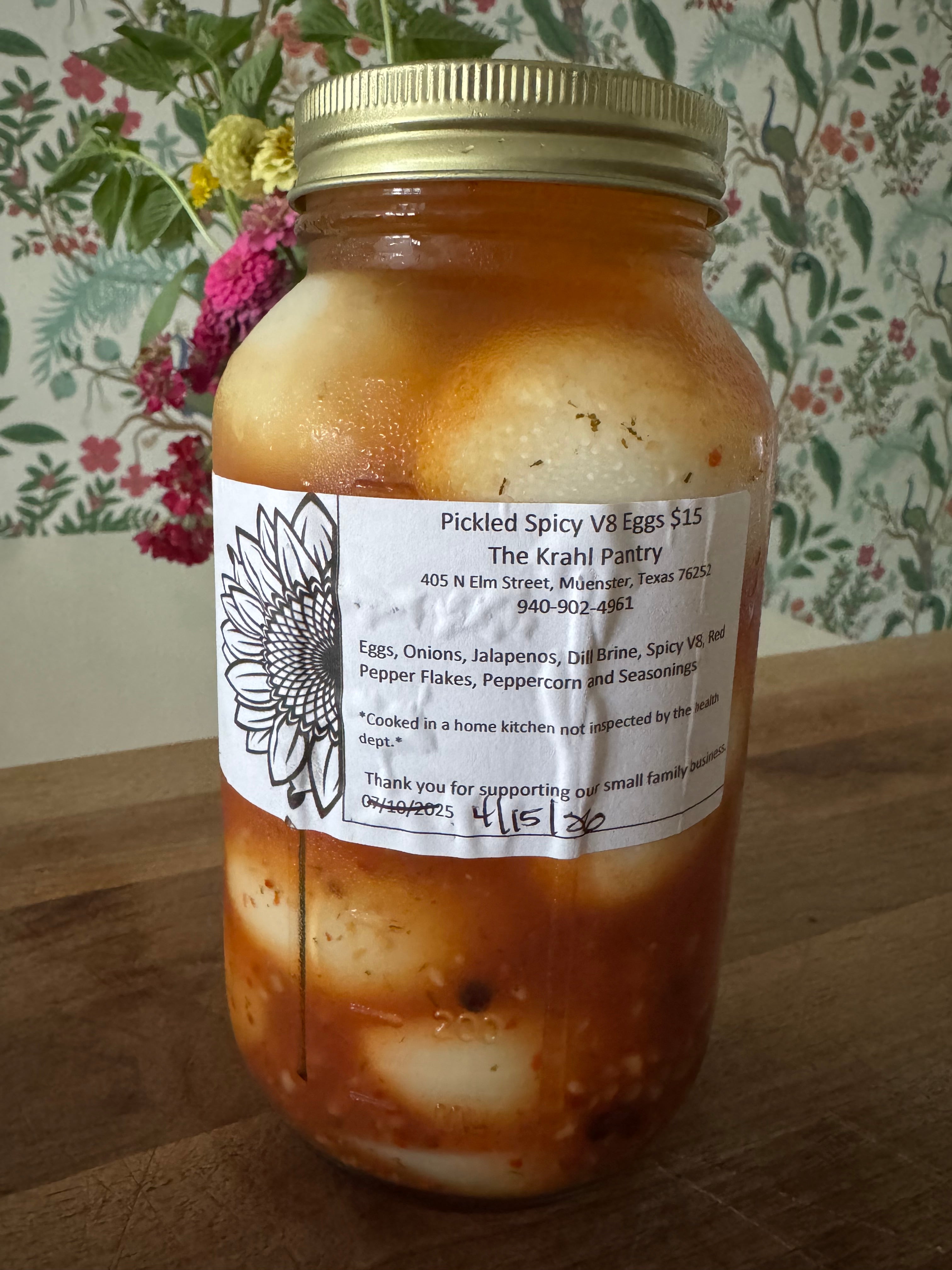 Spicy V8 Pickled Eggs (32oz Jar)