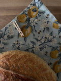 Beeswax Bread Bag (Lemons on Blue)