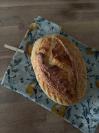 Beeswax Bread Bag (Lemons on Blue)