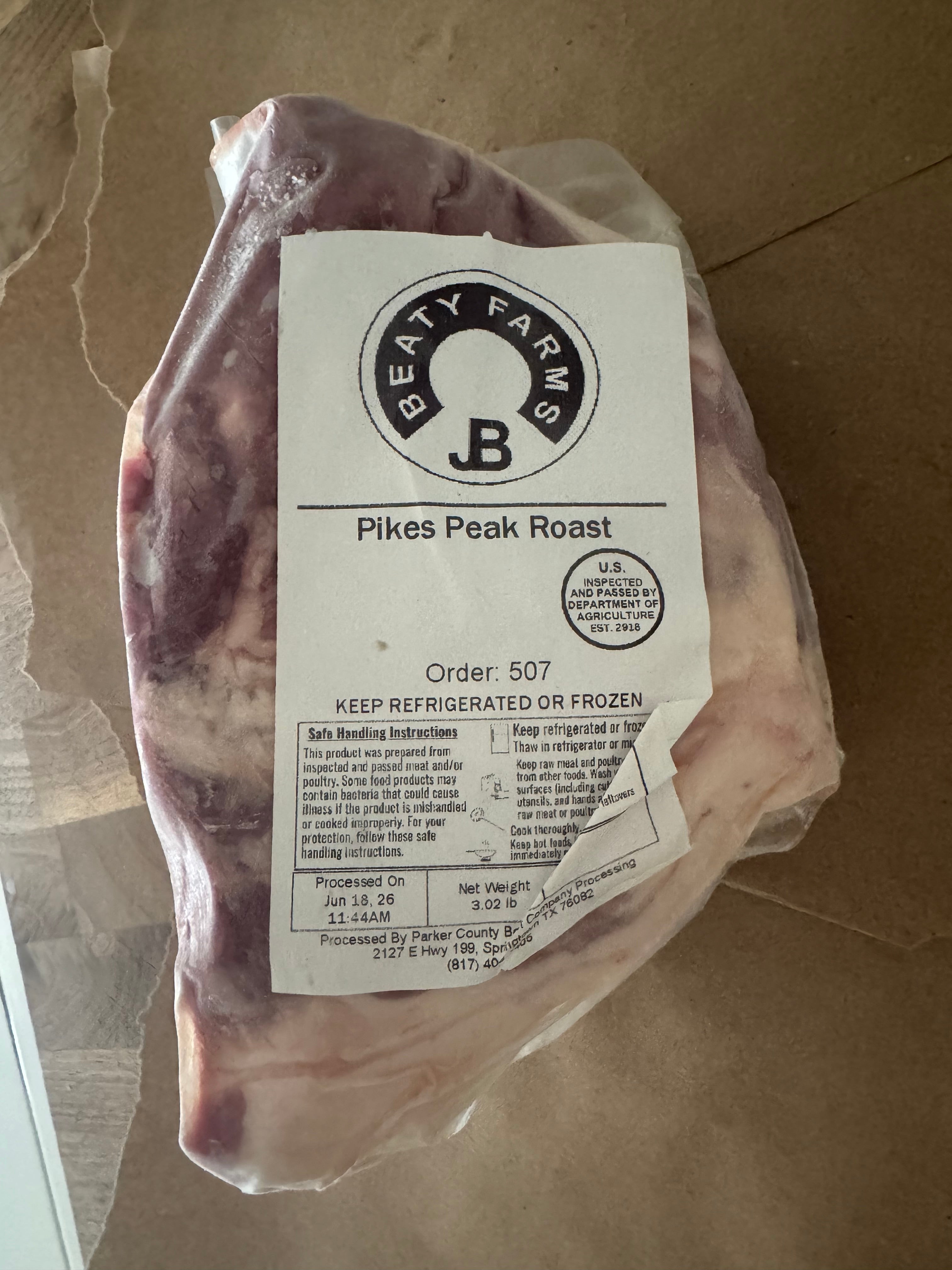Pikes Peak Roast (~3–3.1lb)