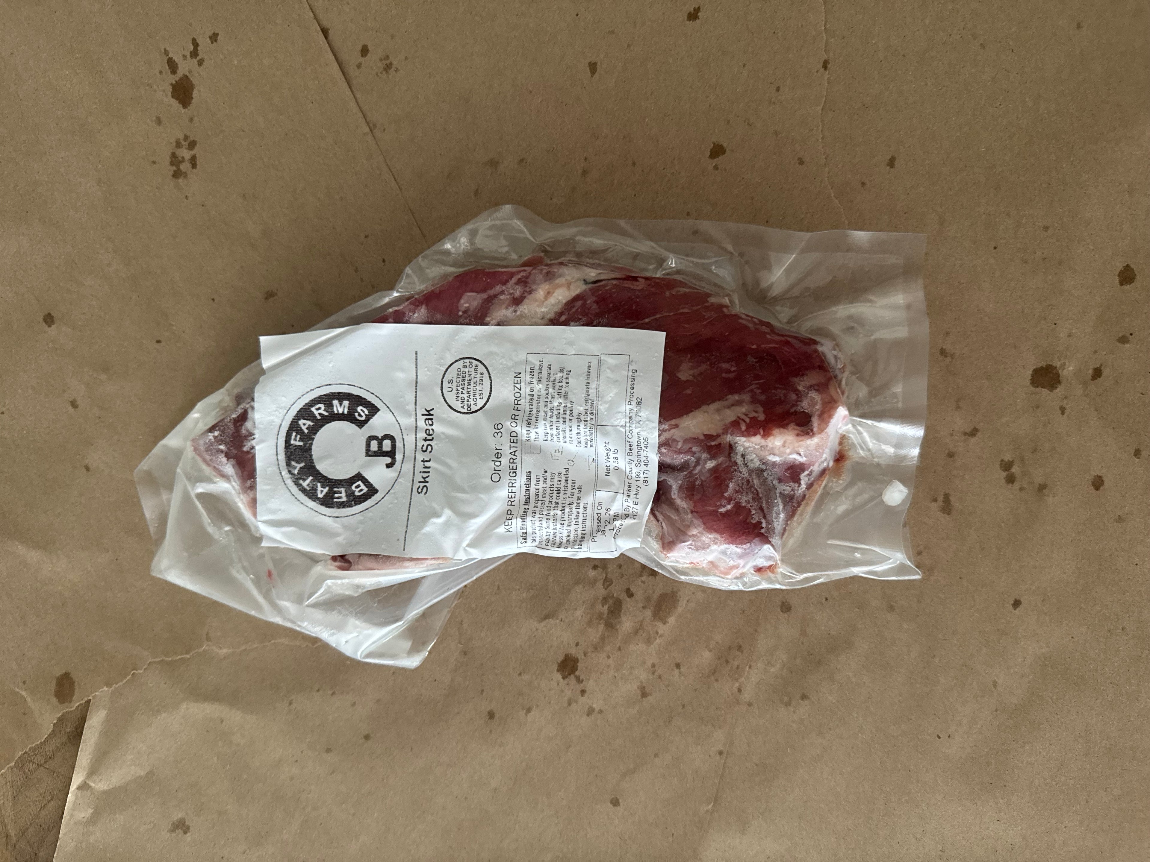 Skirt Steak (~ 0.57–0.58lb)