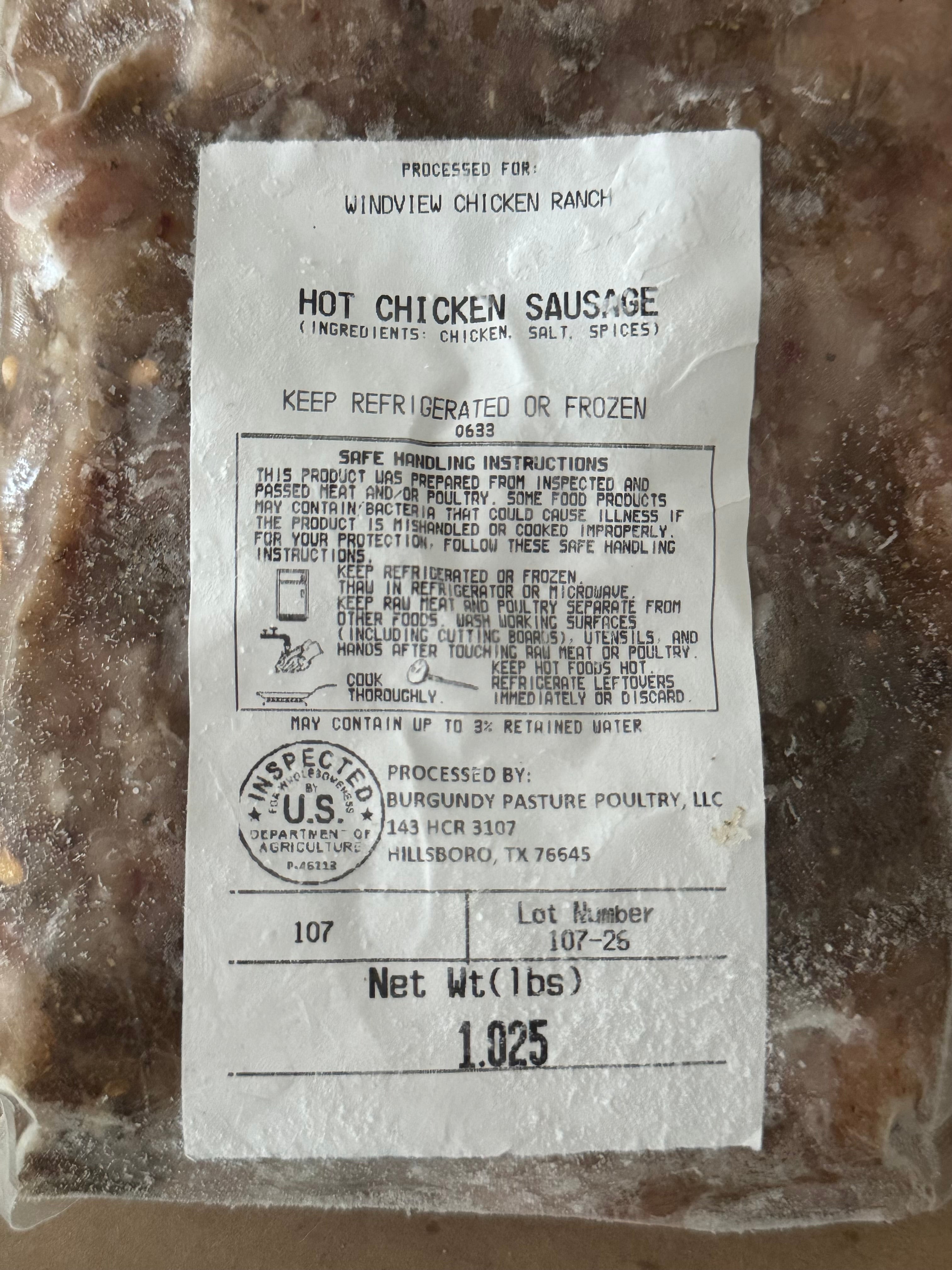 Pasture-Raised Ground Hot Chicken Sausage