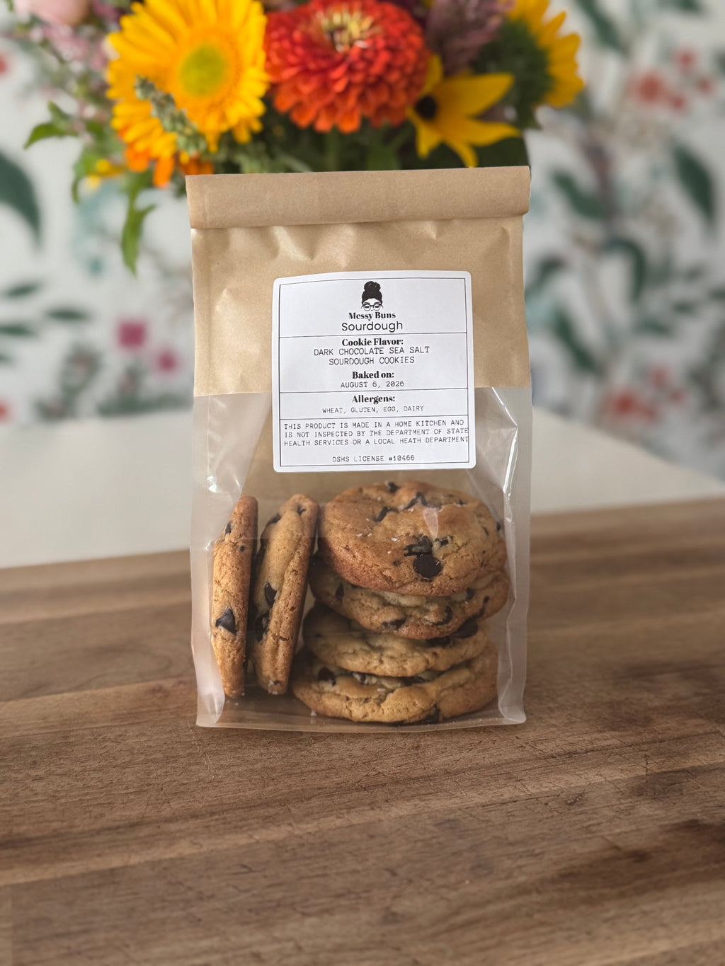 Dark Chocolate Sea Salt Sourdough Cookies