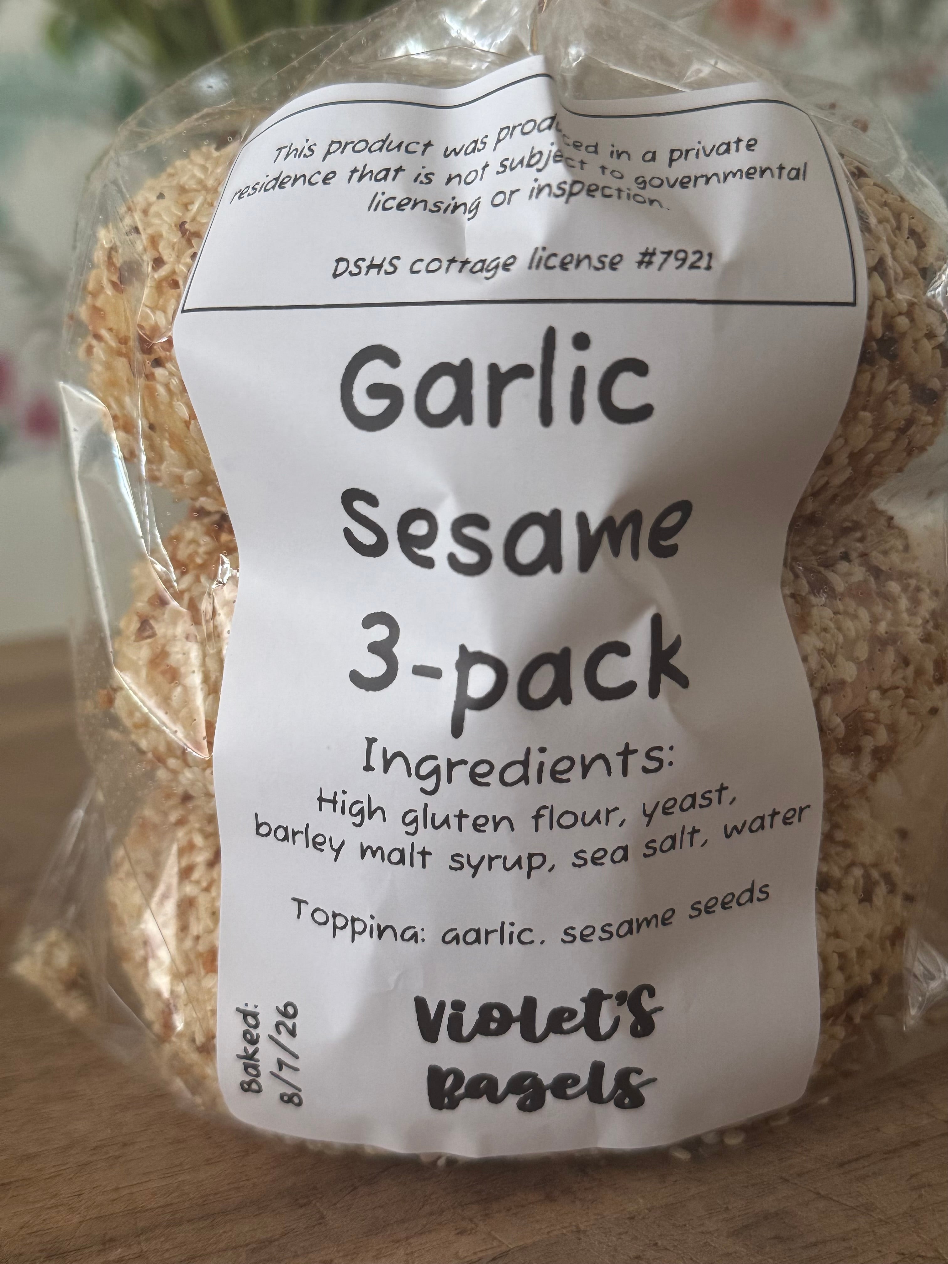 Original Bagels: Garlic Sesame (3pk)