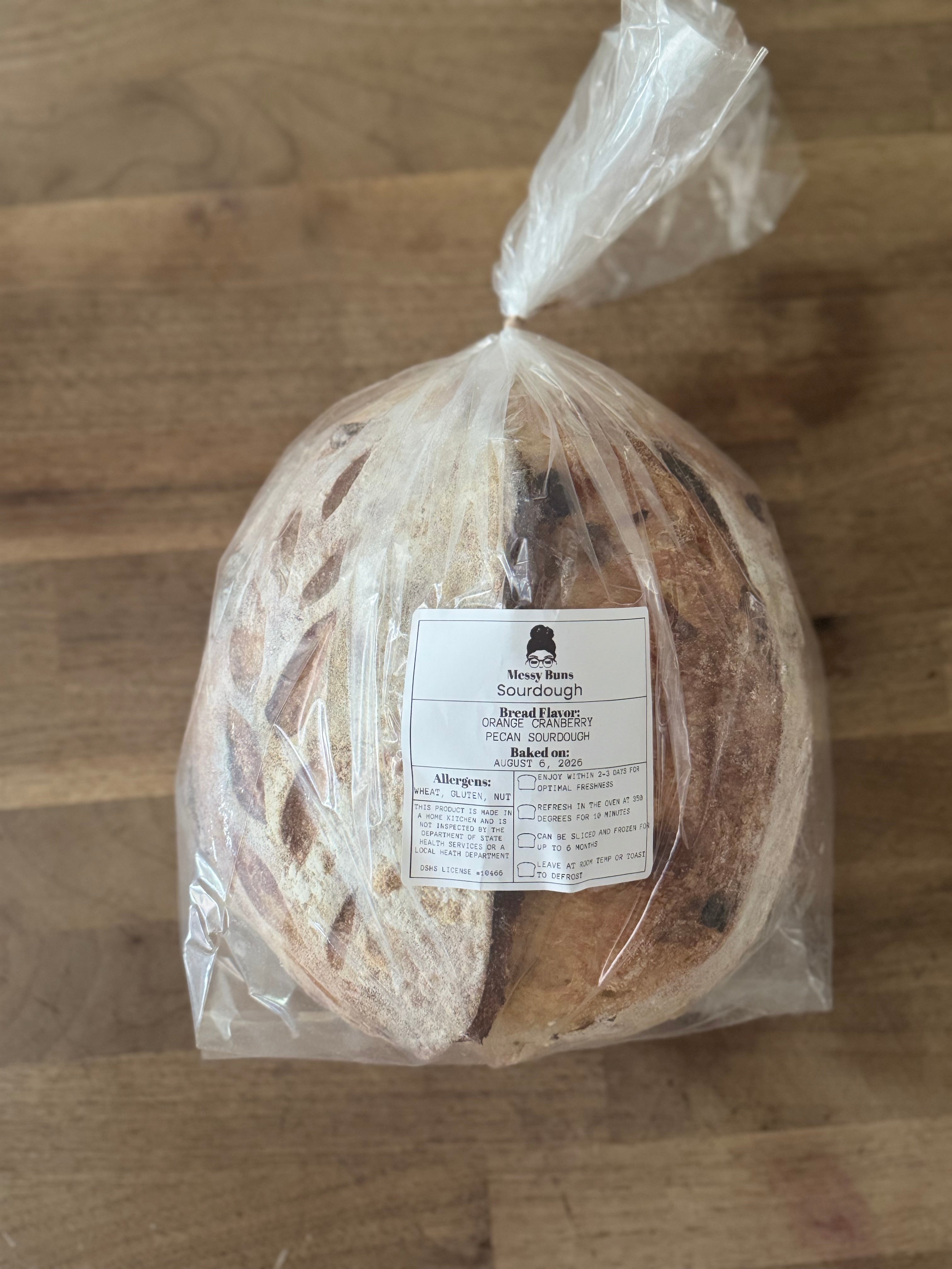 Orange Cranberry Pecan Sourdough Loaf