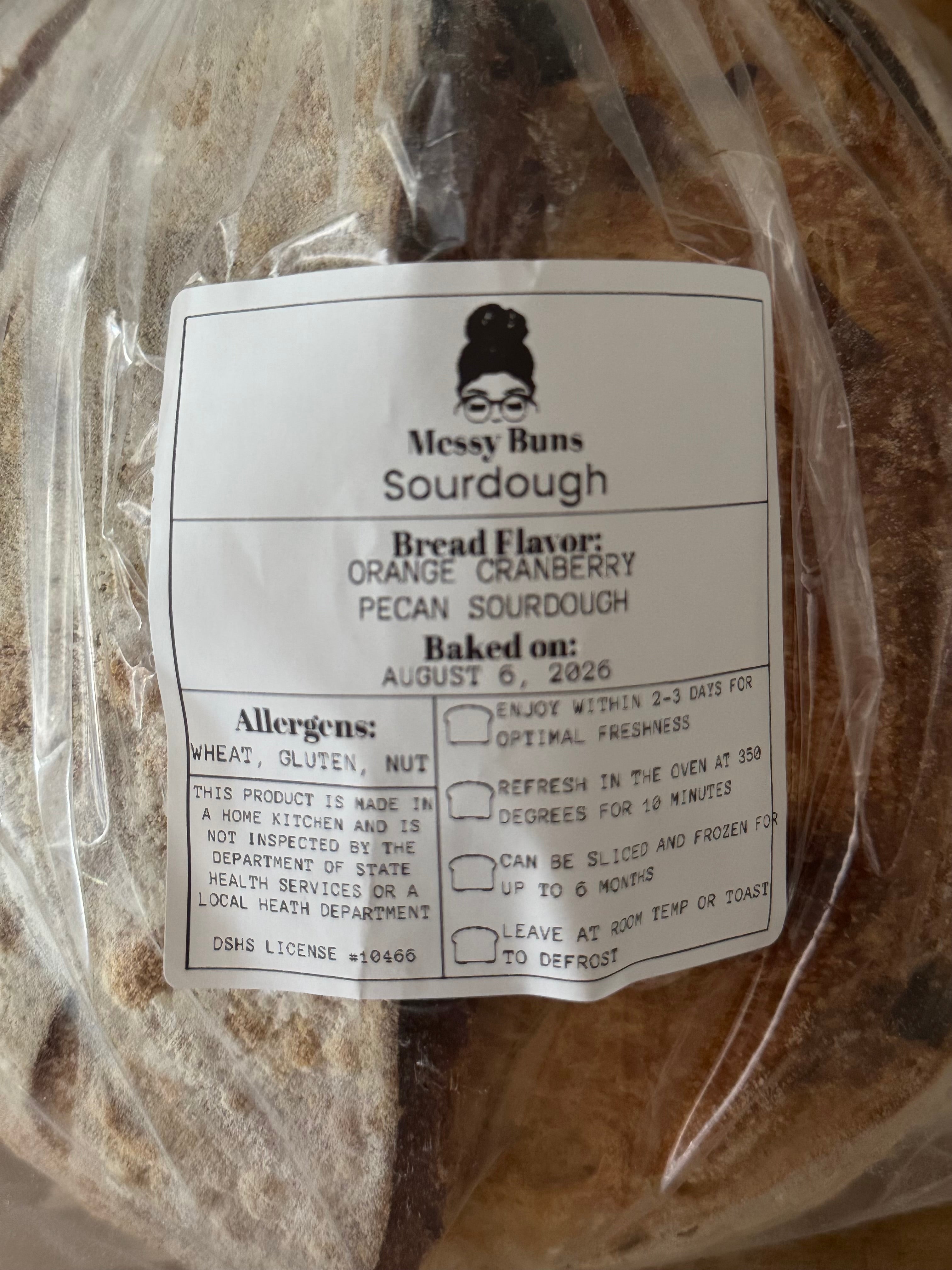 Orange Cranberry Pecan Sourdough Loaf