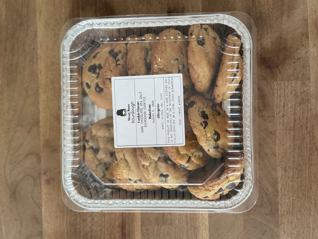 Dark Chocolate Sea Salt Sourdough Cookies