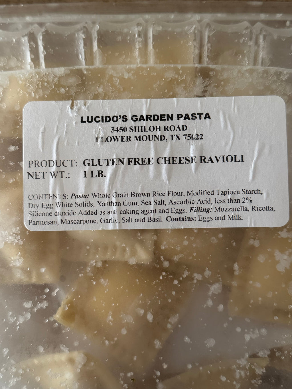 Gluten-Free Cheese Ravioli (Fresh, 1lb)