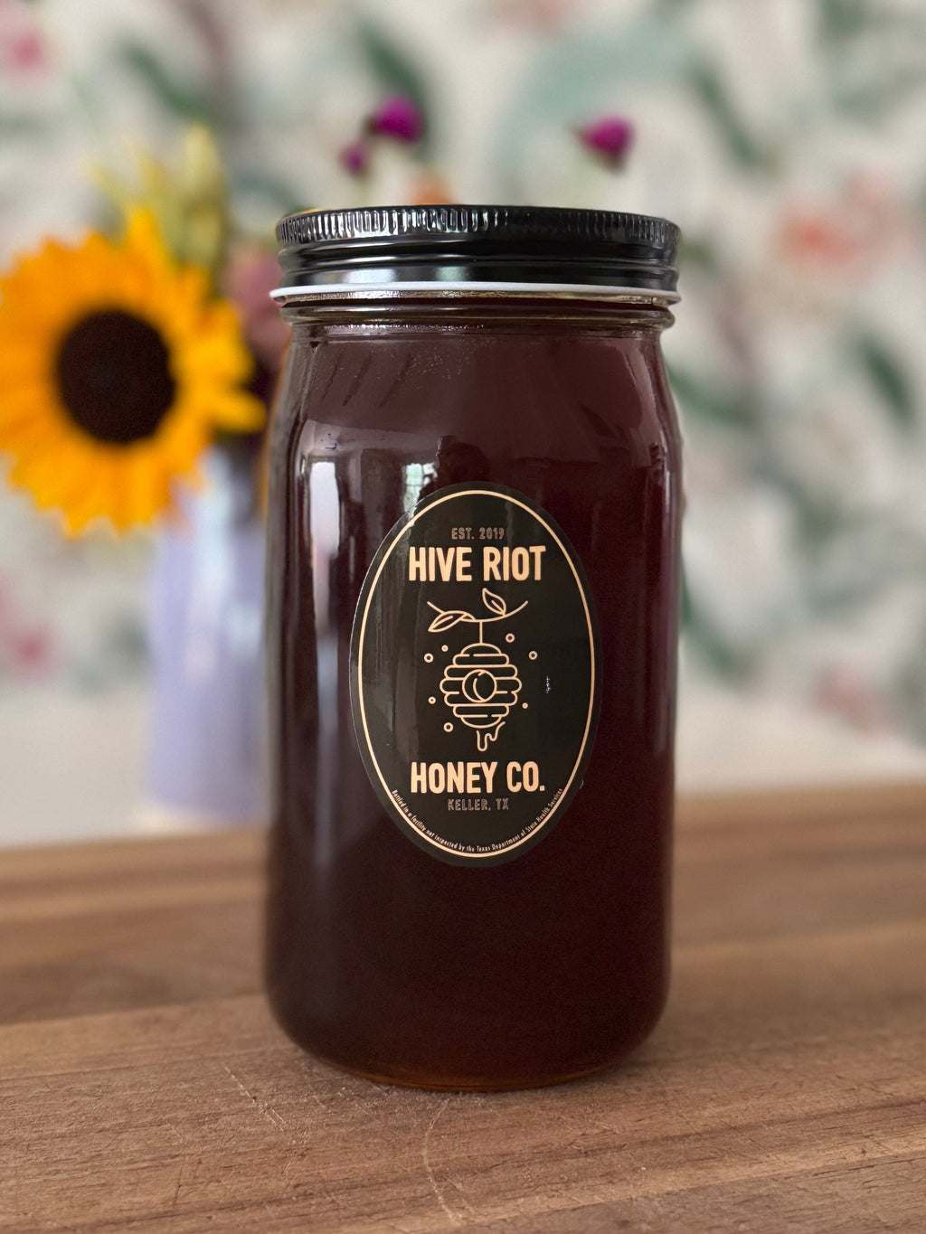 Raw Texas Wildflower Honey (3lb Glass Quart)