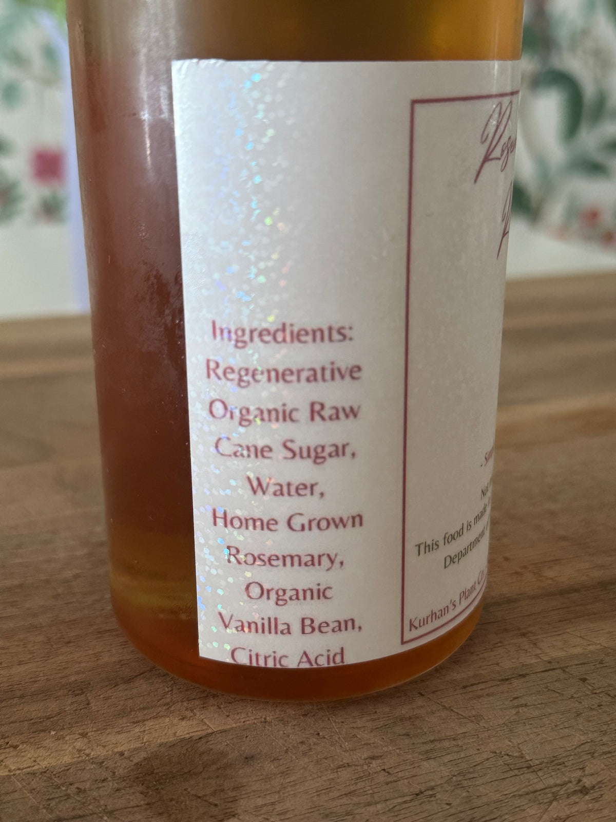 Homegrown Rosemary & Organic Vanilla Rich Syrup (17oz)