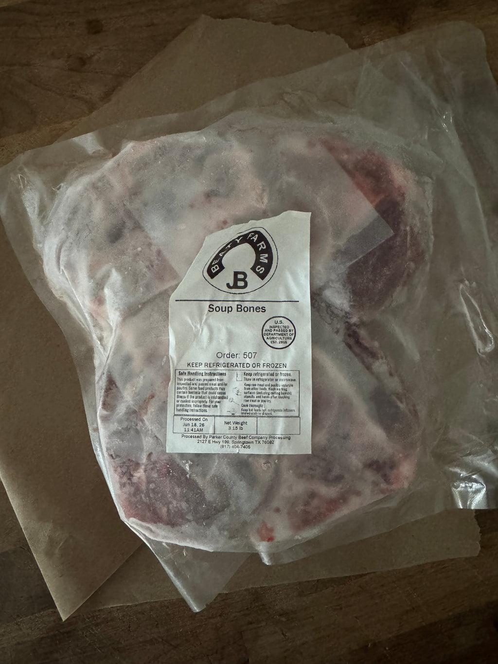Beef Soup Bones (Choose Size)