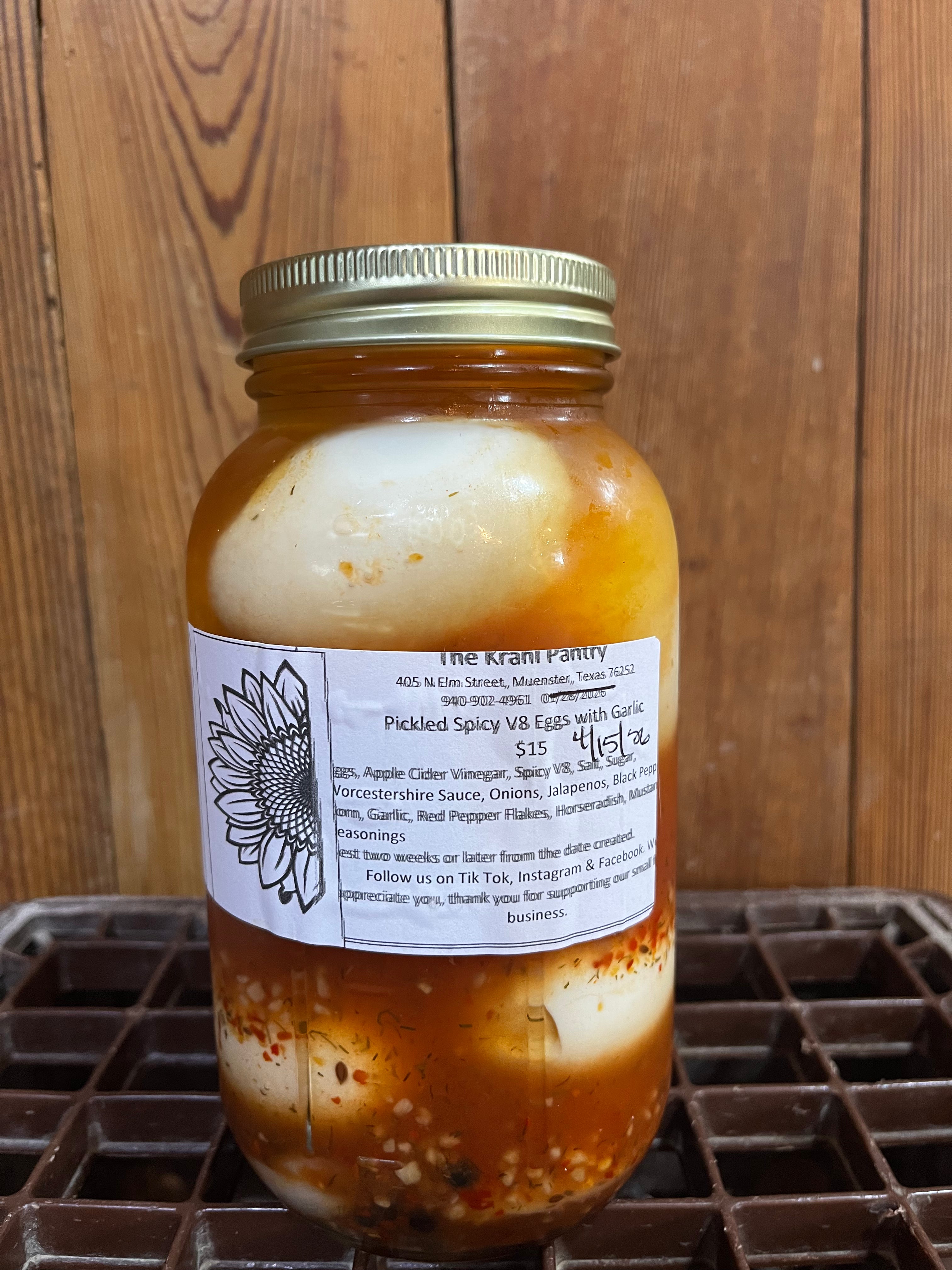 Spicy V8 Pickled Eggs (32oz Jar)