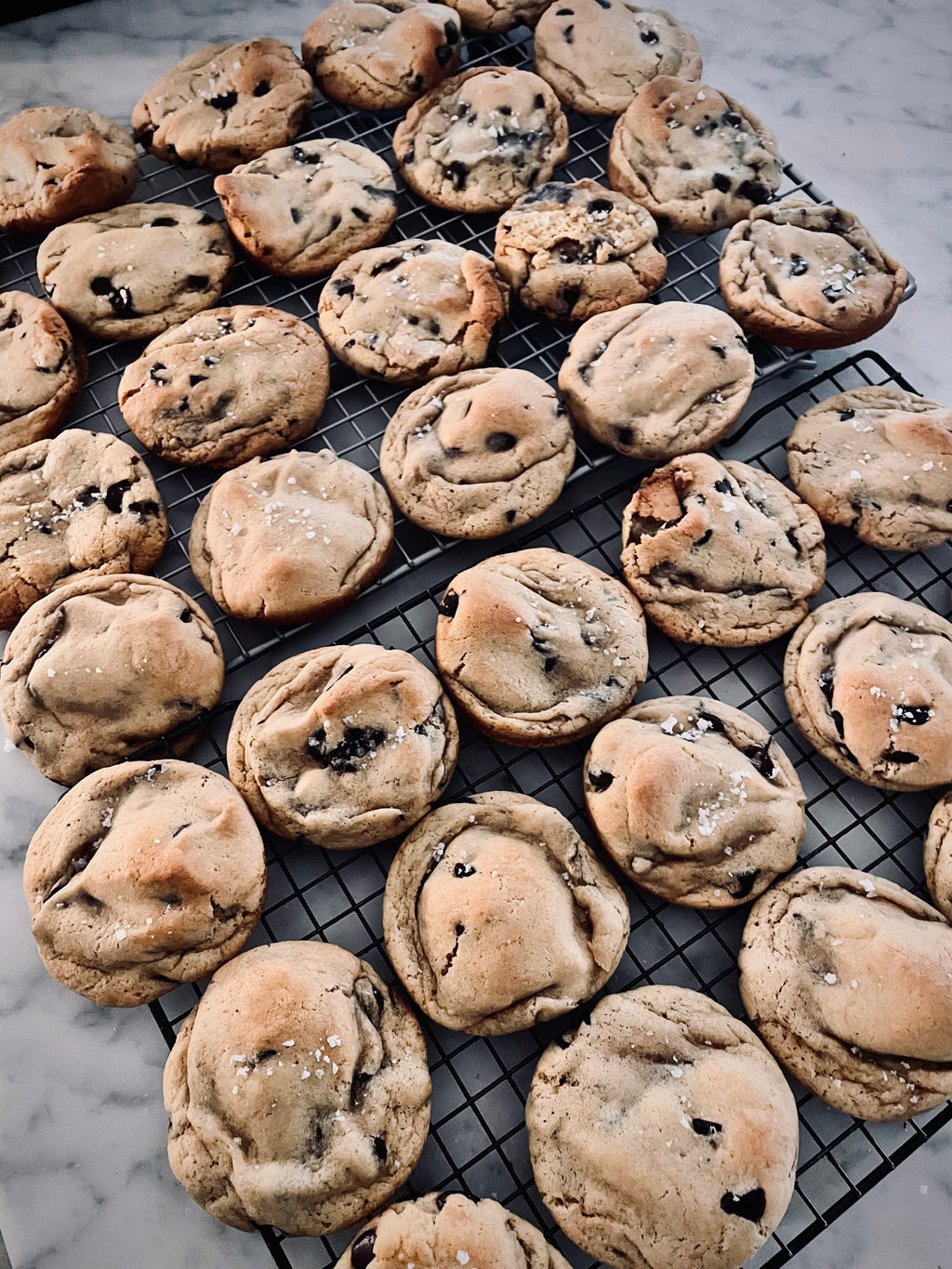 Dark Chocolate Sea Salt Sourdough Cookies
