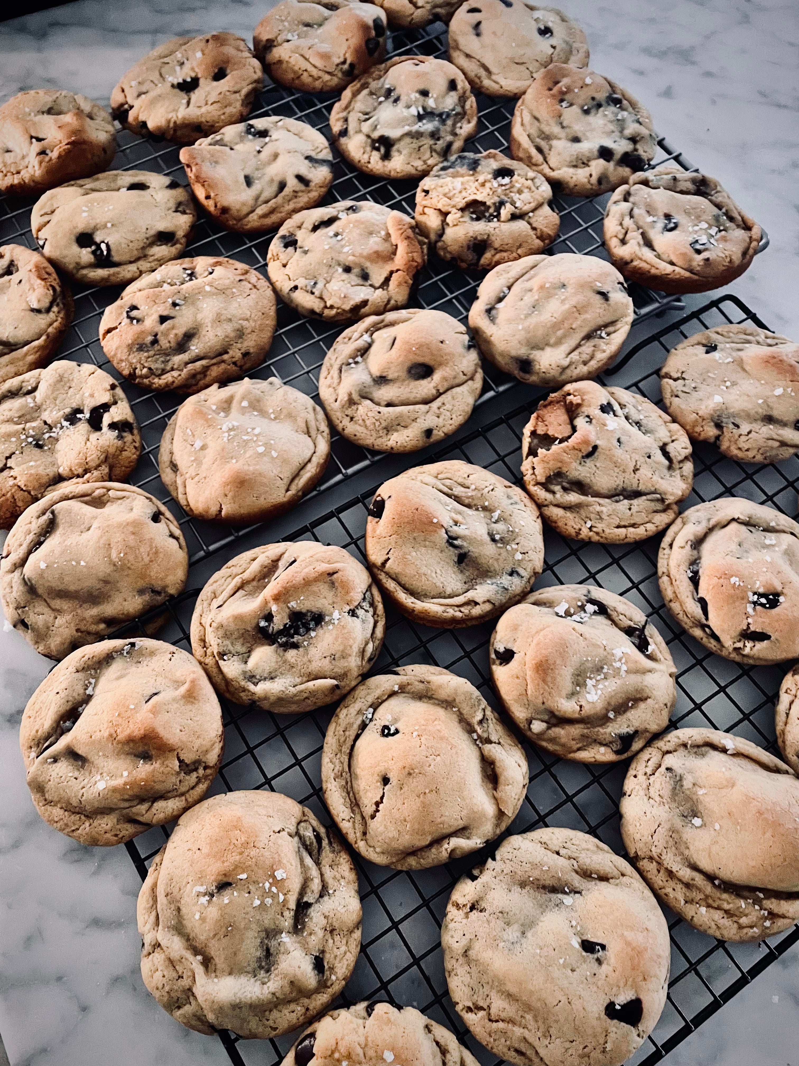 Dark Chocolate Sea Salt Sourdough Cookies