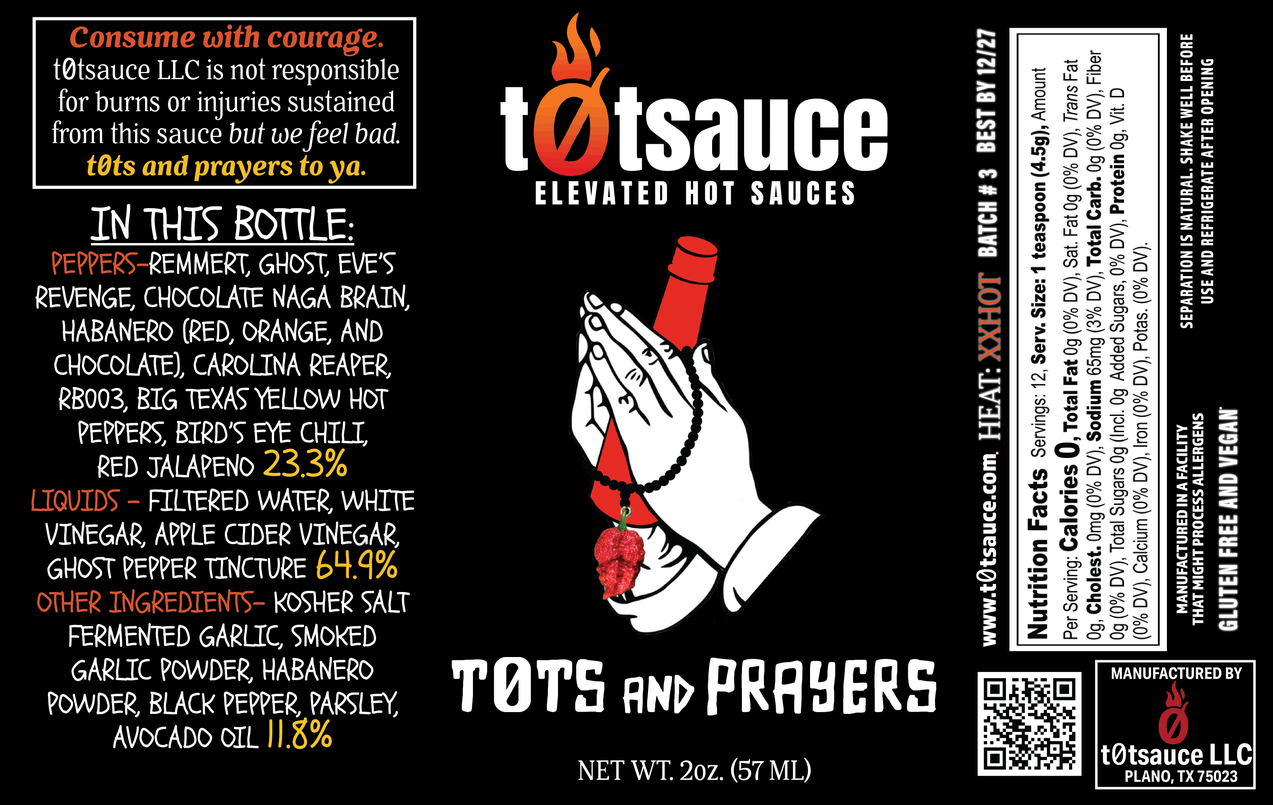 T0ts & Prayers Hot Sauce (2oz)